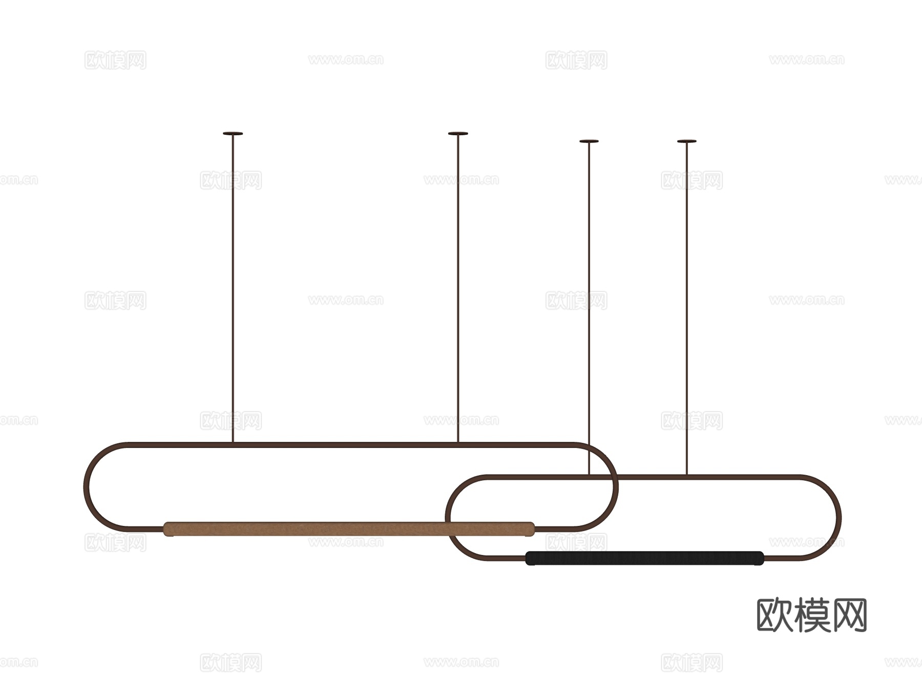 吊灯 金属吊灯 装饰灯具su模型下载（渲染图2）