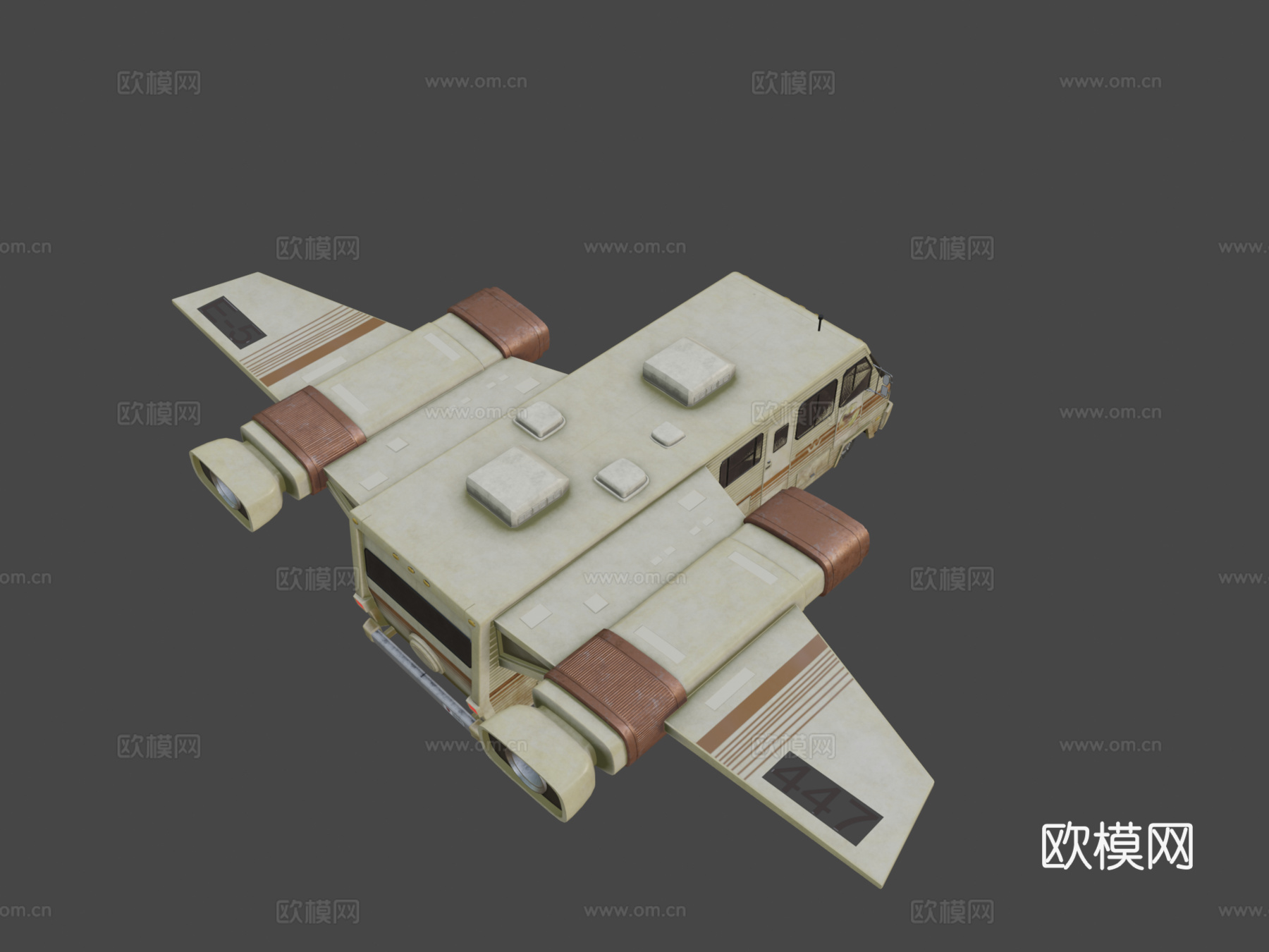 太空炮弹房车3d模型下载（渲染图8）