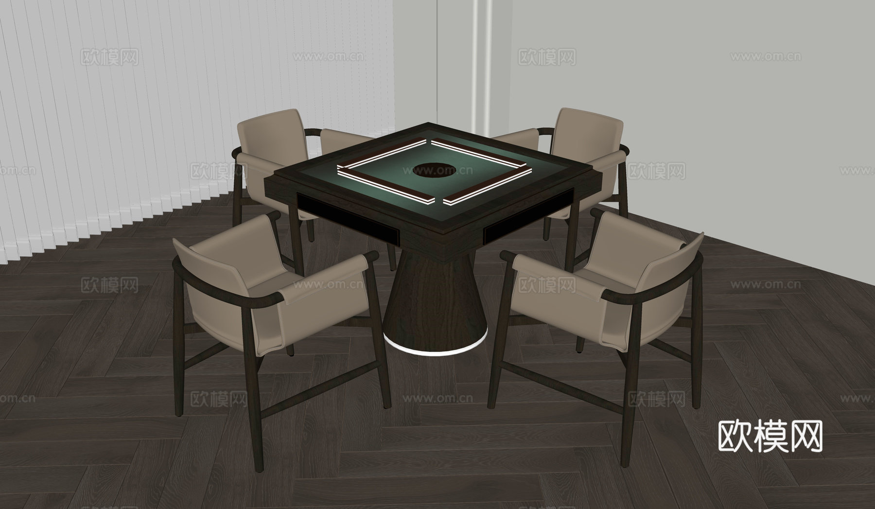 现代麻将桌 棋牌桌 娱乐桌su模型