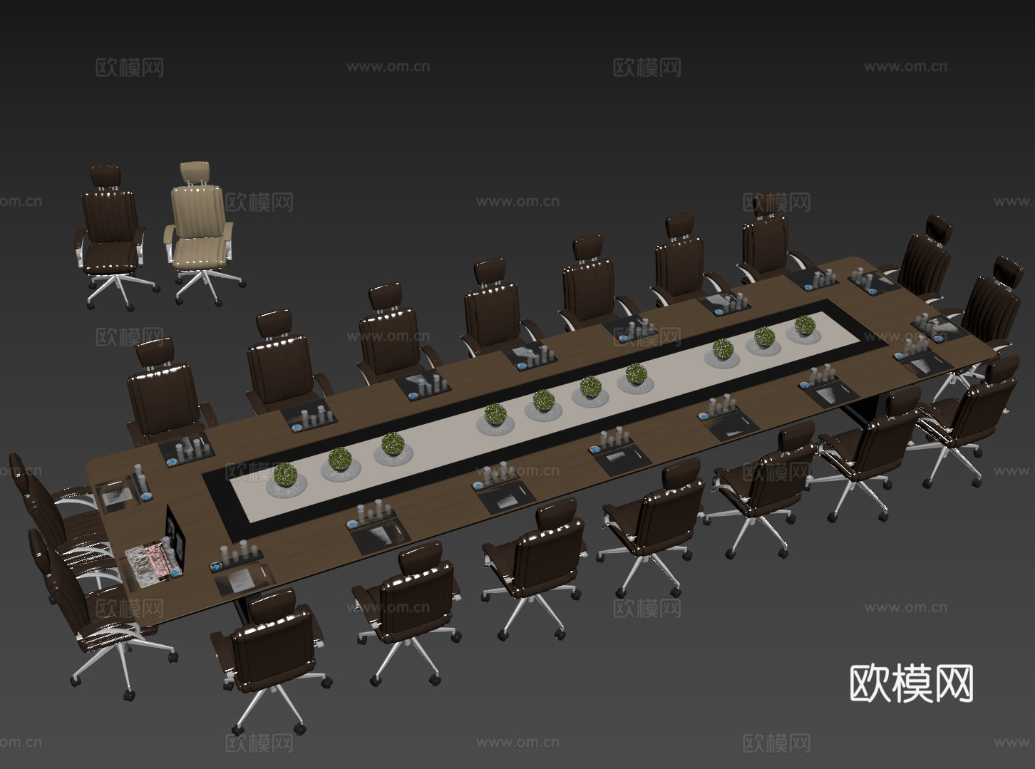 现代会议桌椅 洽谈桌椅 办公桌椅su模型