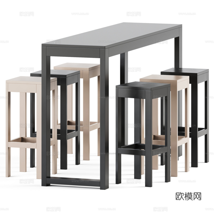 Gandia Blasc Na Xemena高脚桌与吧凳3d模型下载