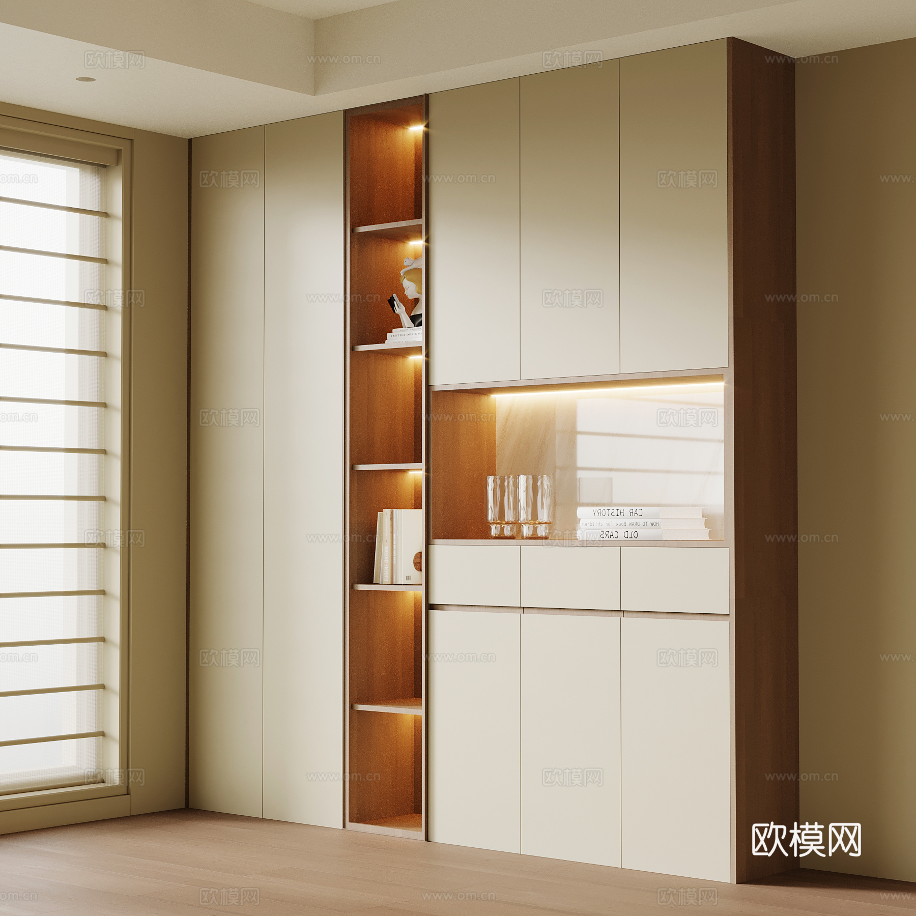 中古风餐边柜su模型