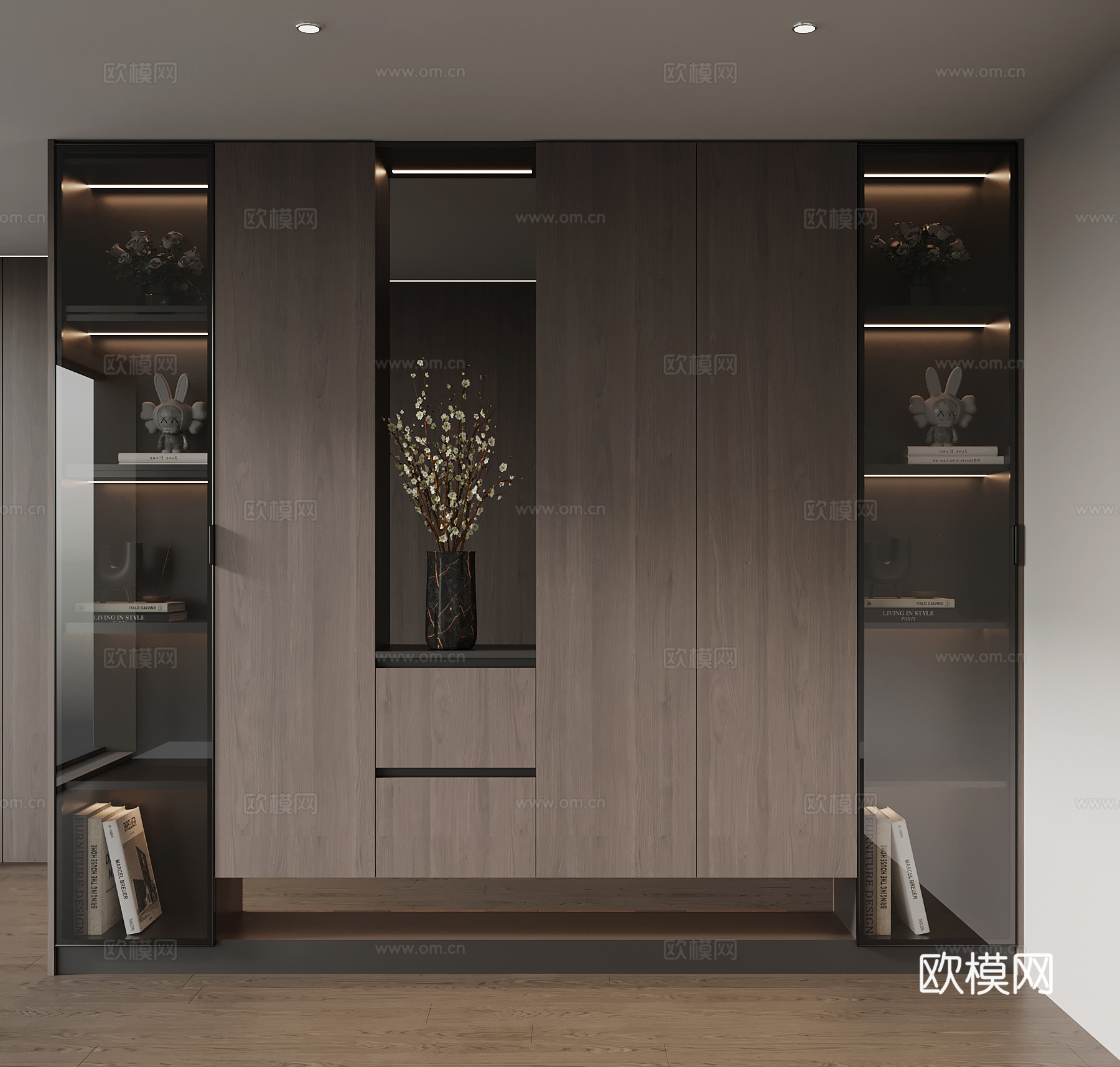 现代意式玄关 储物柜 置物柜su模型