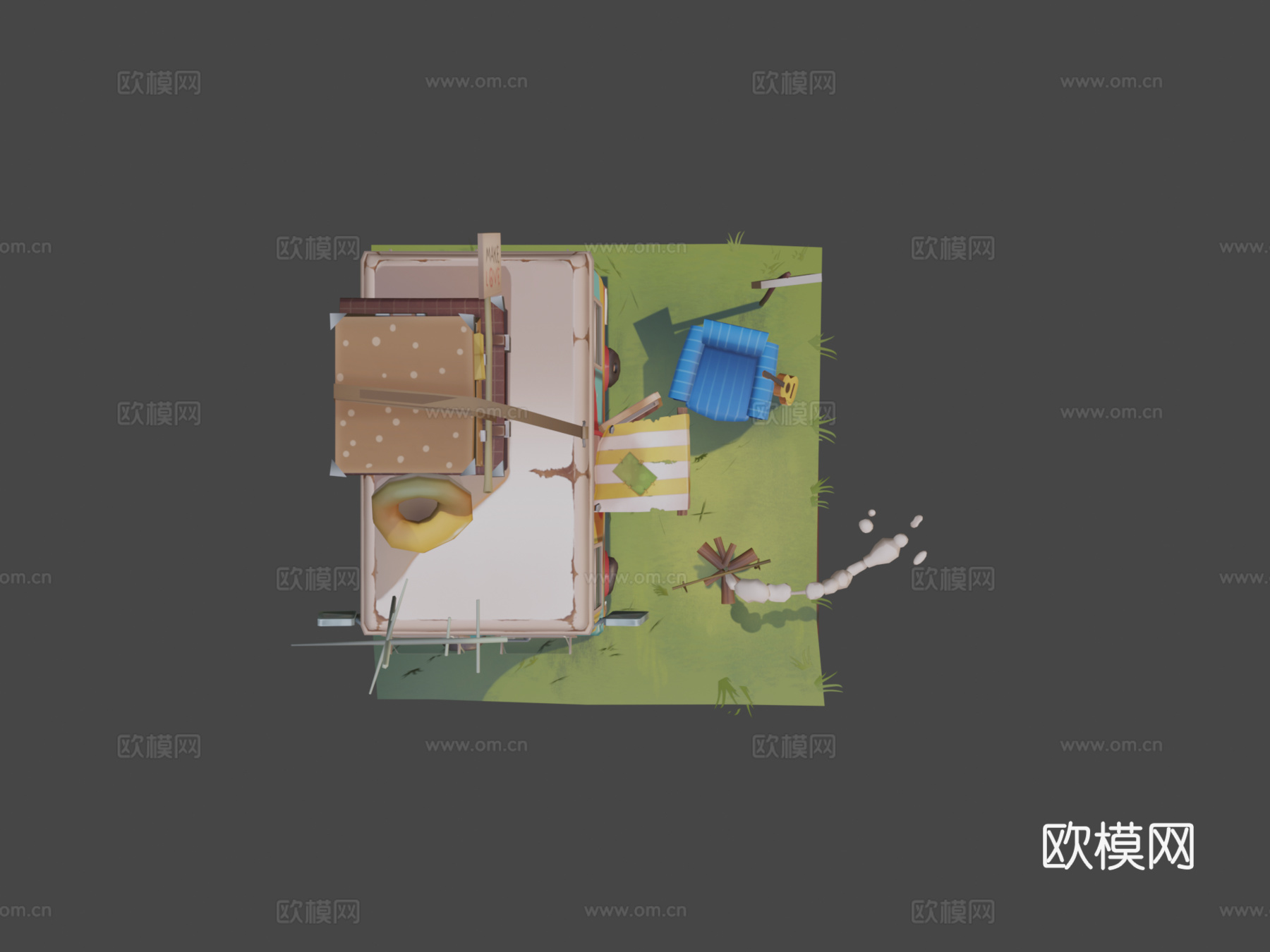 嬉皮士营地3d模型下载（渲染图7）