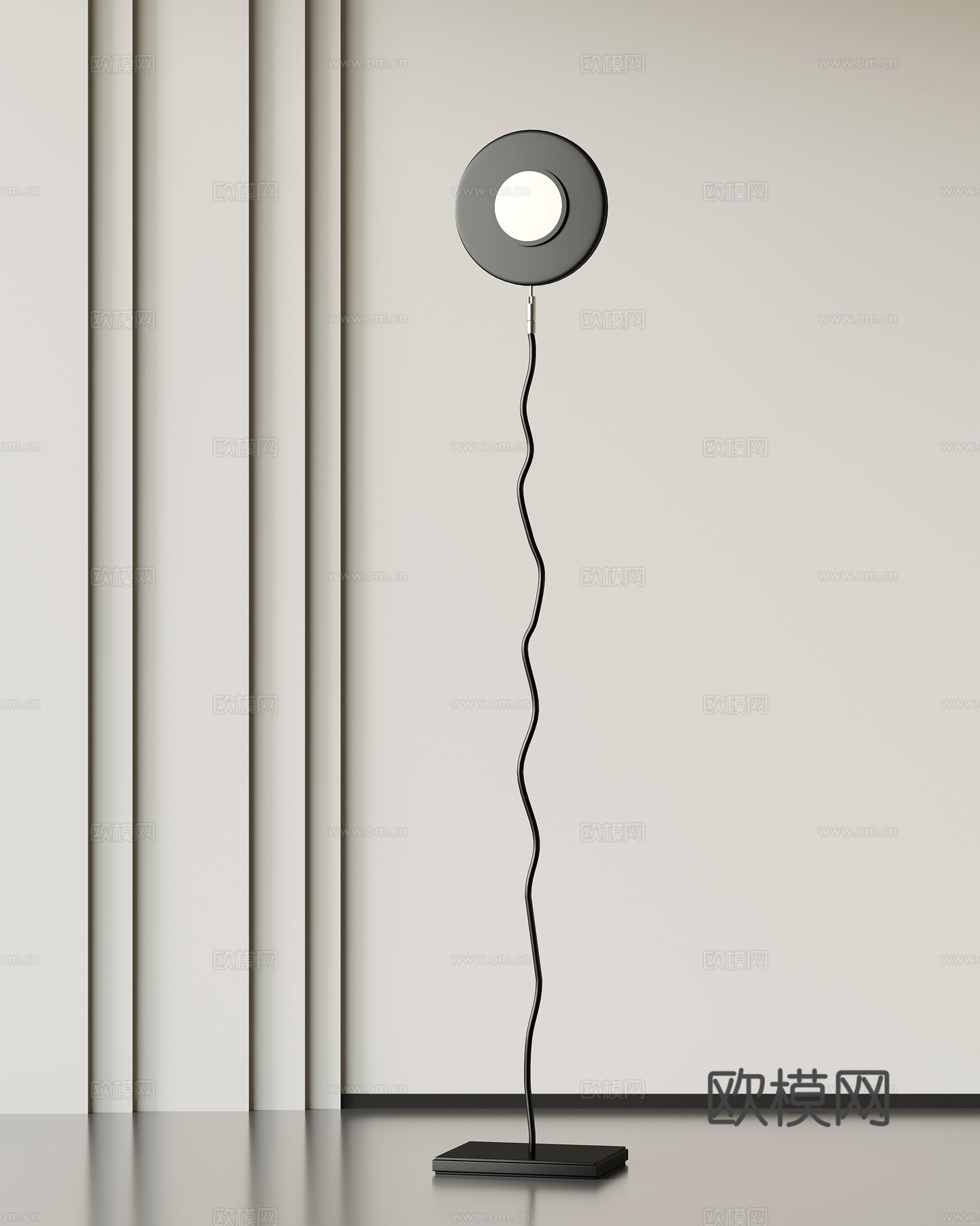 现代意式落地灯su模型