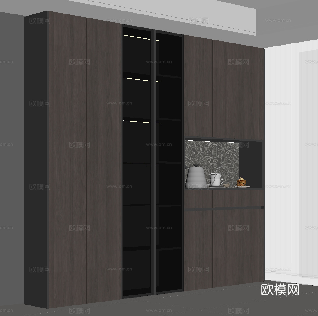 意式餐边柜su模型