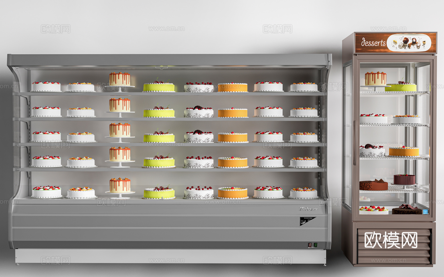 现代蛋糕冰柜 蛋糕冷藏柜 蛋糕冰箱su模型