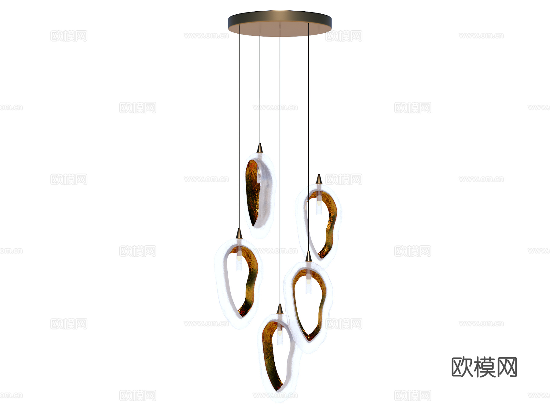 吊灯 水晶吊灯 金属吊灯 装饰灯具su模型下载（渲染图1）