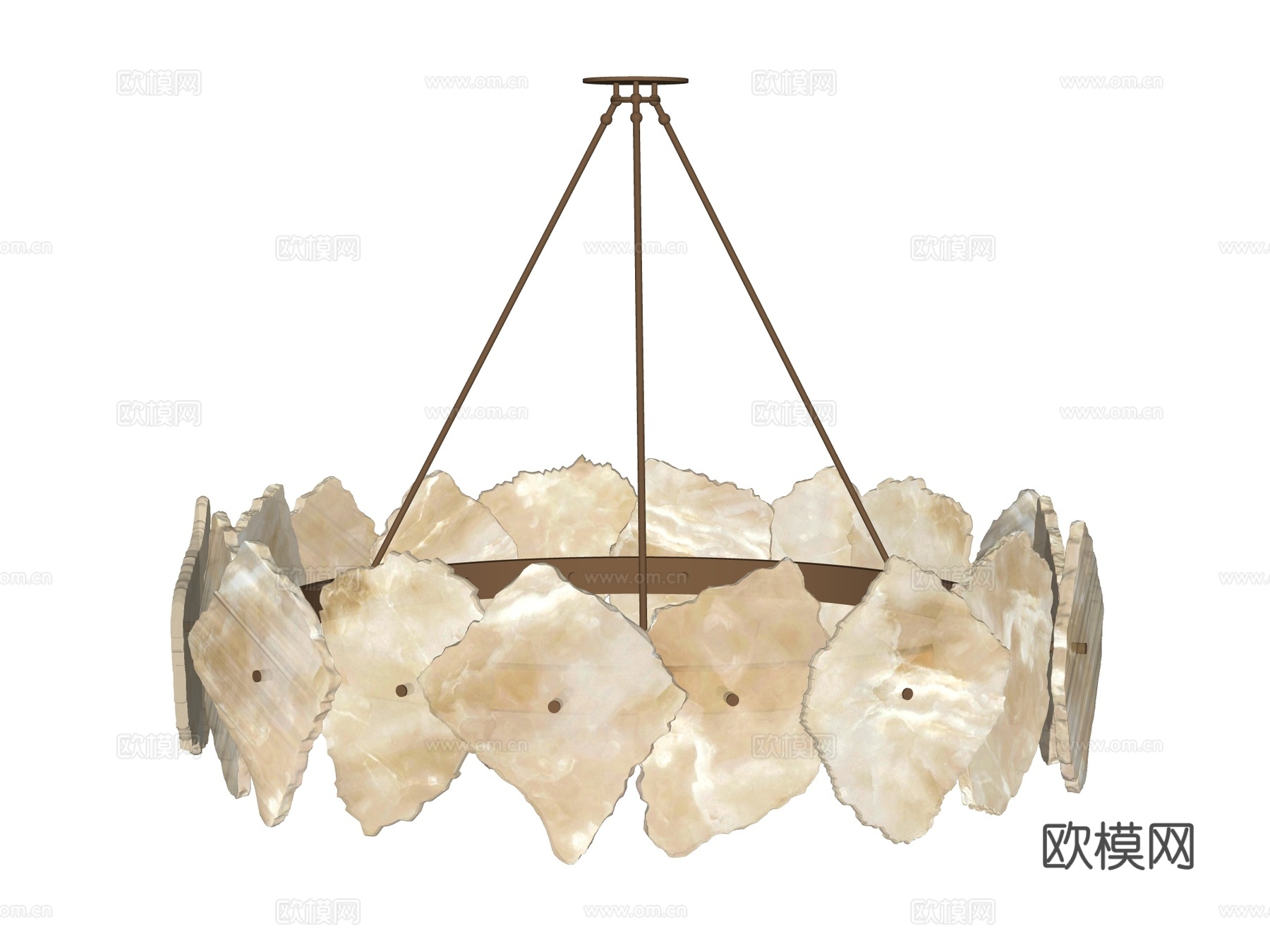 吊灯 金属吊灯 装饰灯具su模型下载（渲染图2）