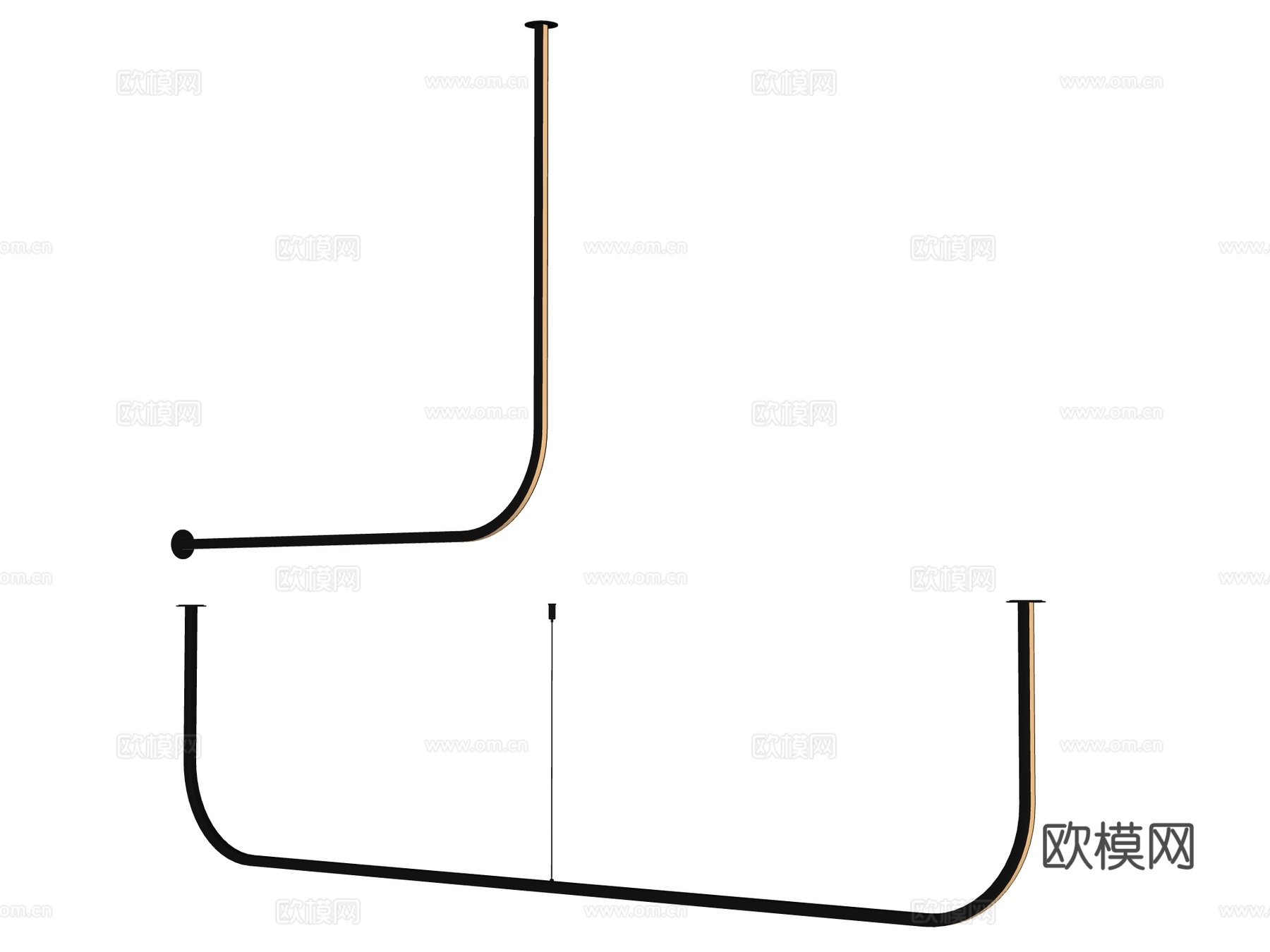 吊灯 金属吊灯 条形吊灯 装饰灯具su模型