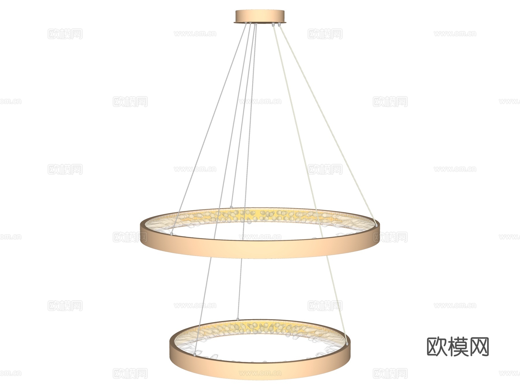 吊灯 金属吊灯 装饰灯具su模型下载（渲染图2）