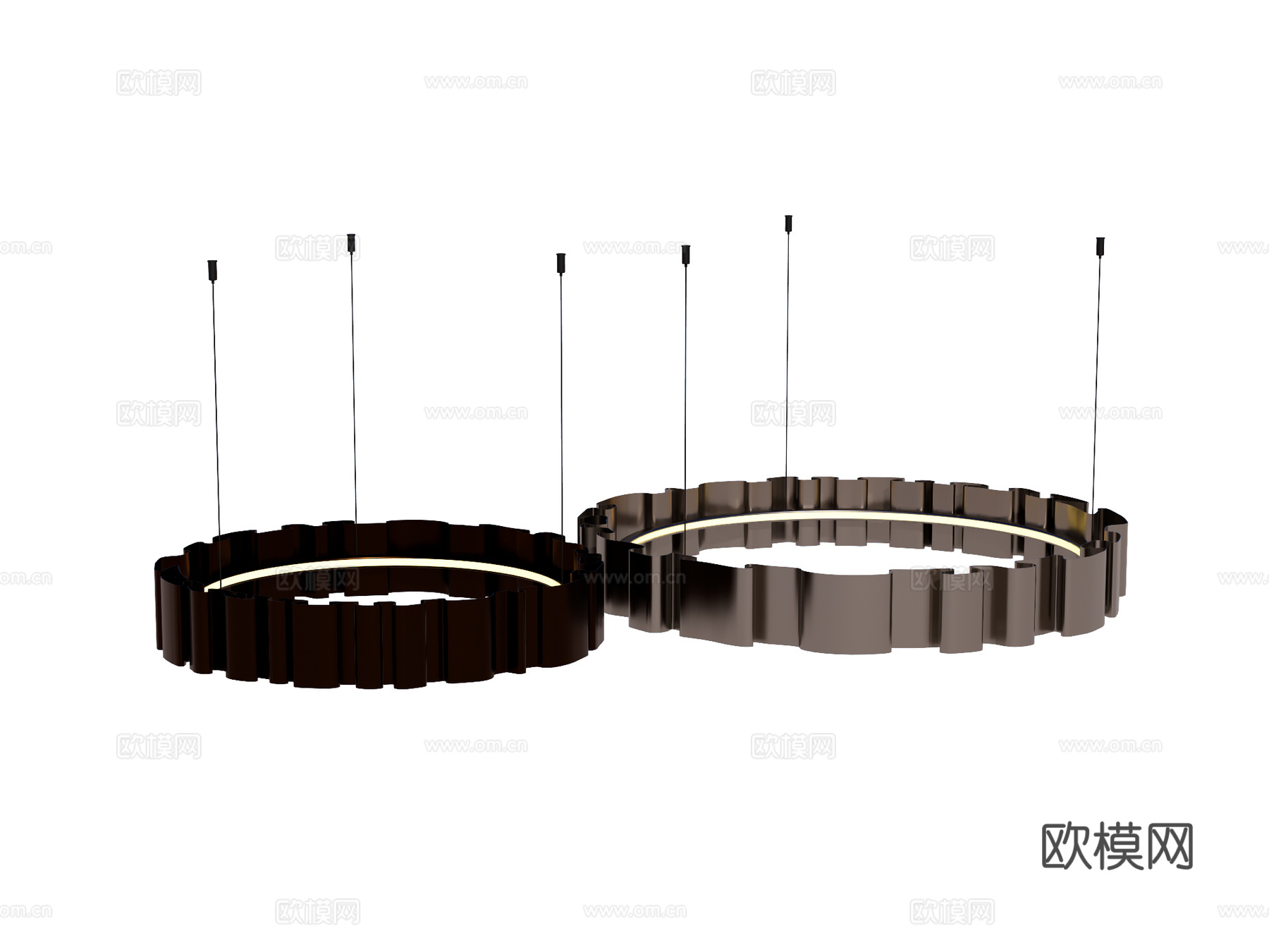 吊灯 金属吊灯 装饰灯具su模型下载（渲染图1）