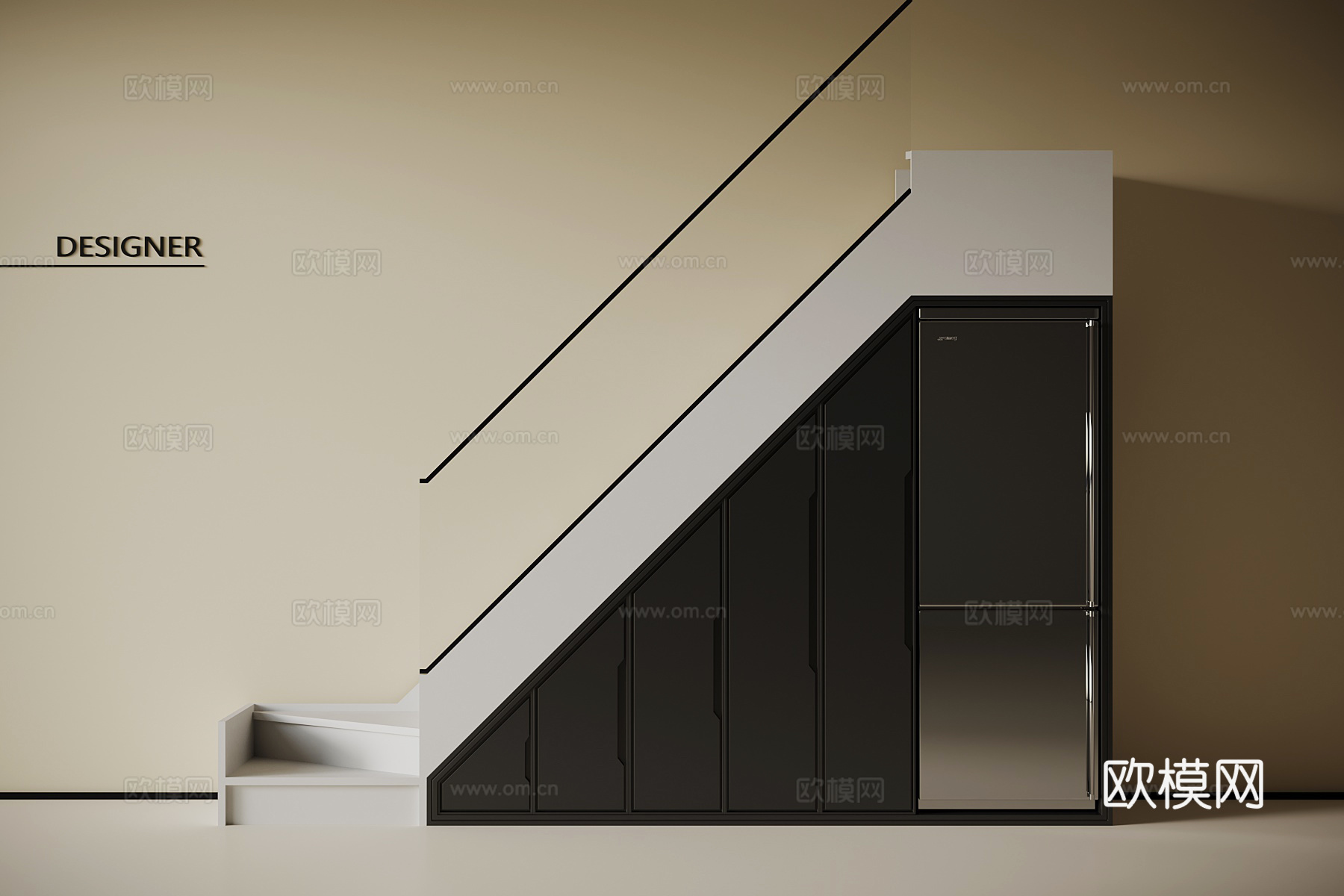 现代楼梯柜su模型