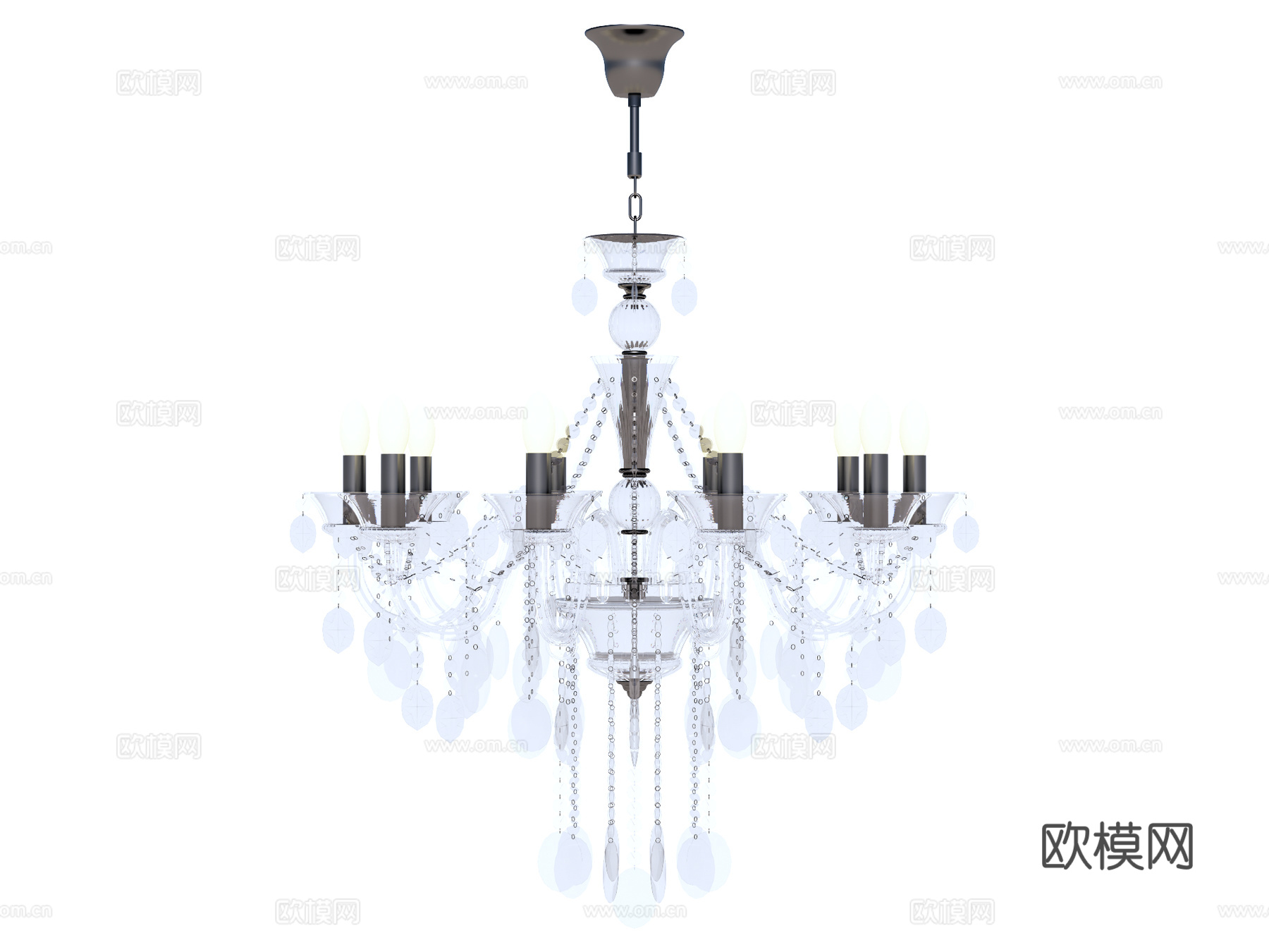 吊灯 水晶吊灯 金属吊灯 装饰灯具su模型下载（渲染图1）