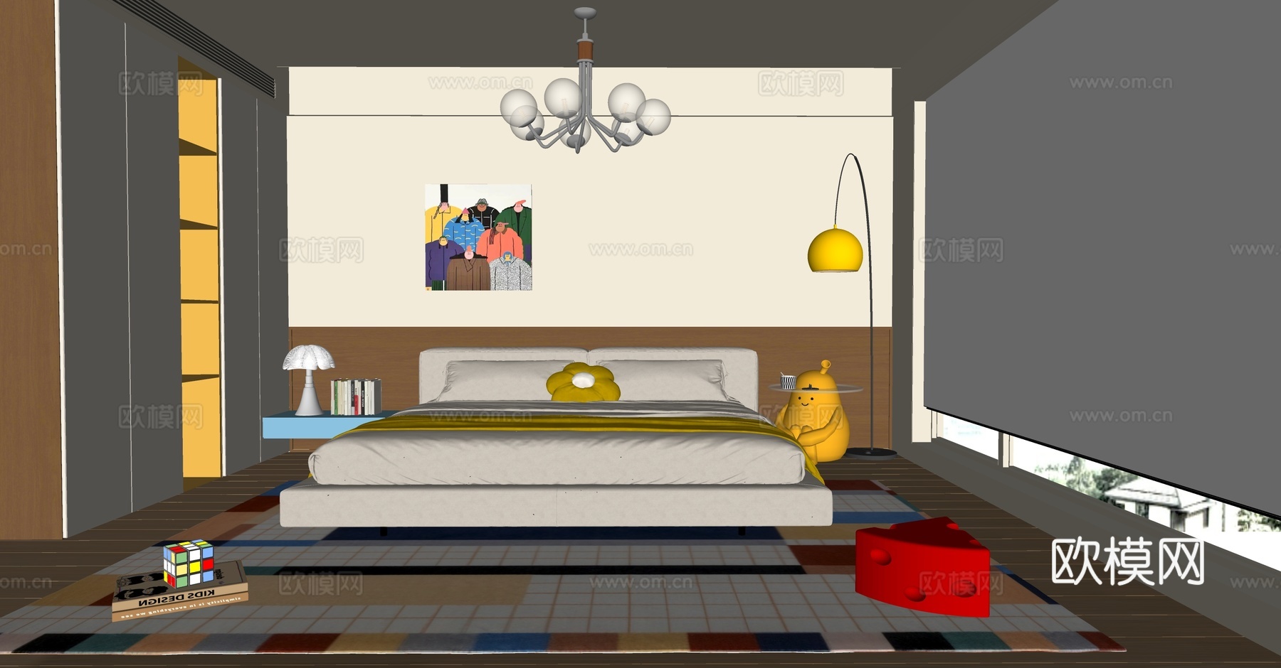 包豪斯卧室su模型