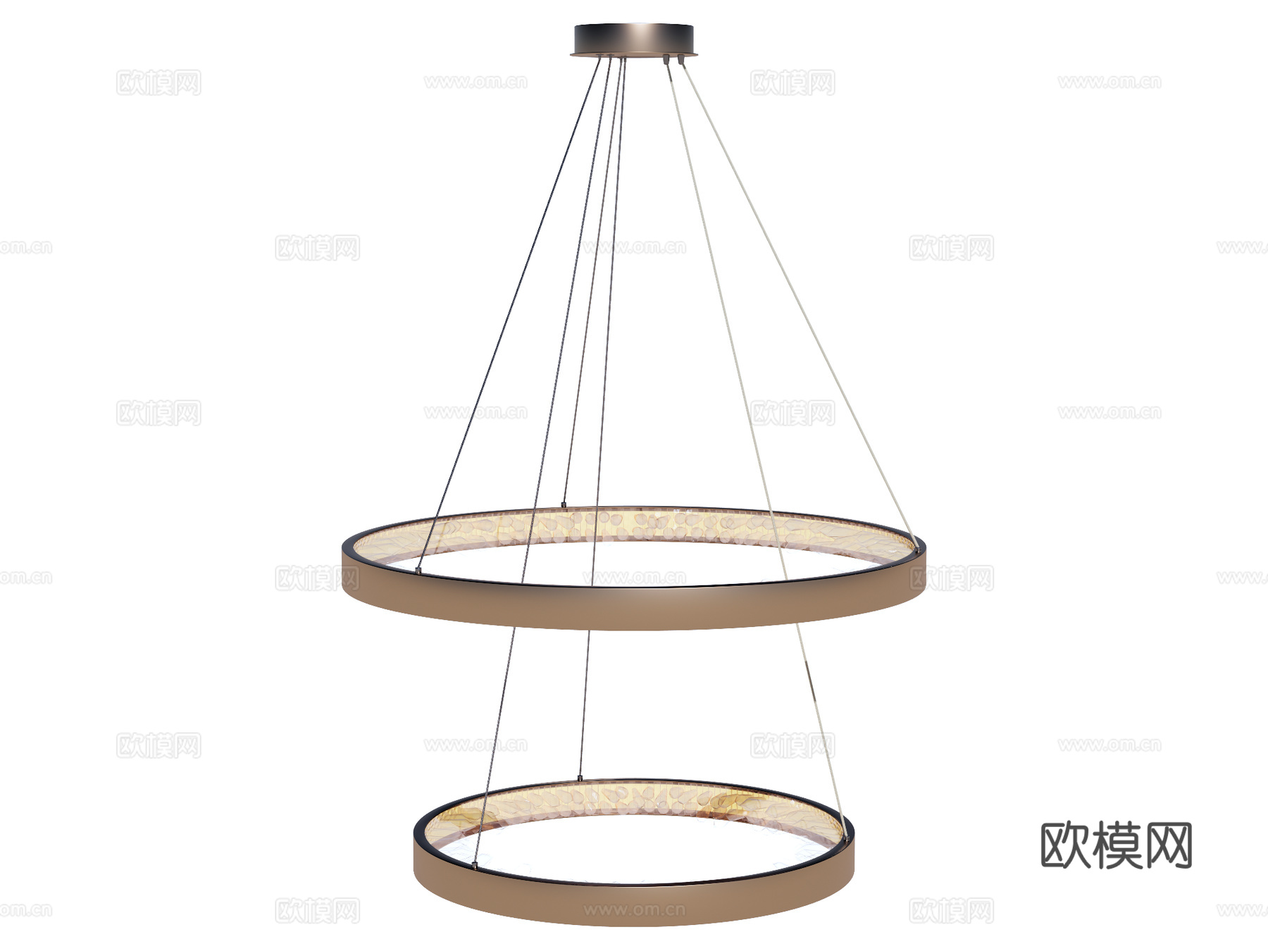 吊灯 金属吊灯 装饰灯具su模型下载（渲染图1）