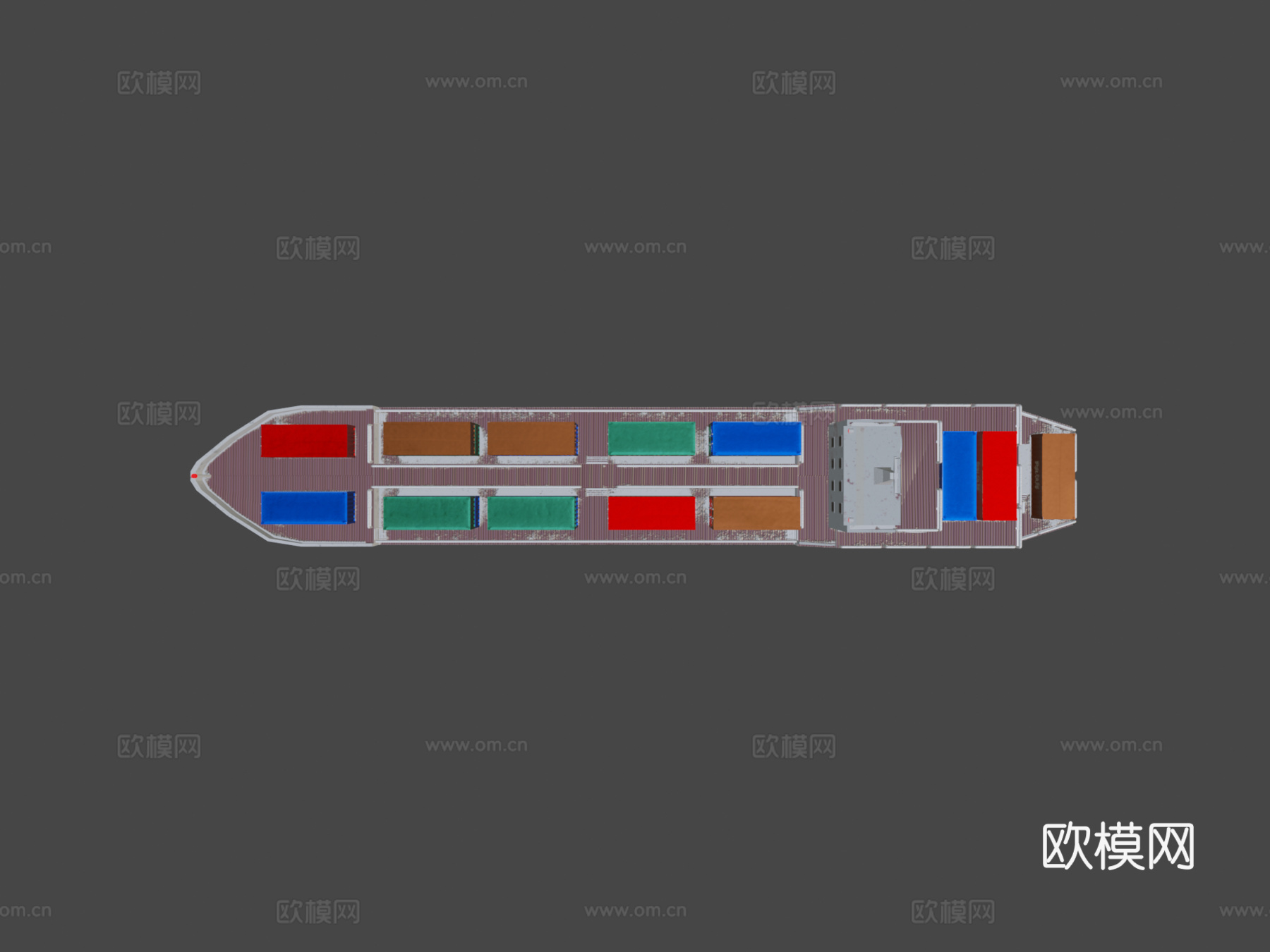 小型货船3d模型下载（渲染图6）