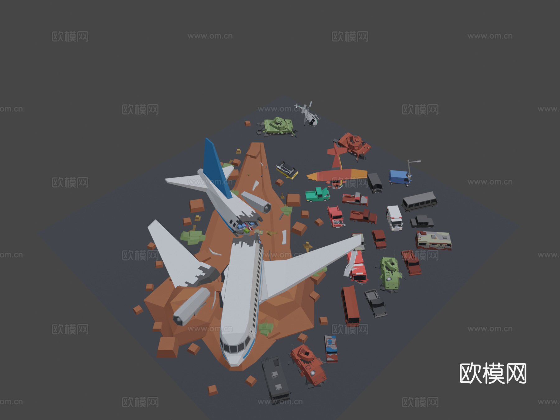 简易末世  受损车辆3d模型下载（渲染图7）