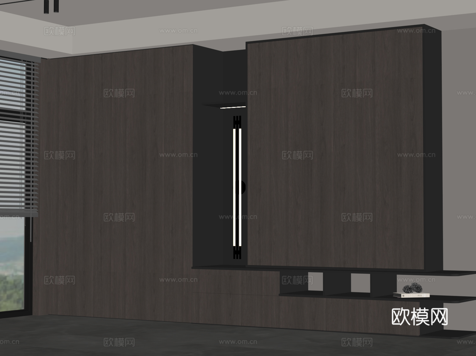 现代意式衣柜 成品衣柜su模型