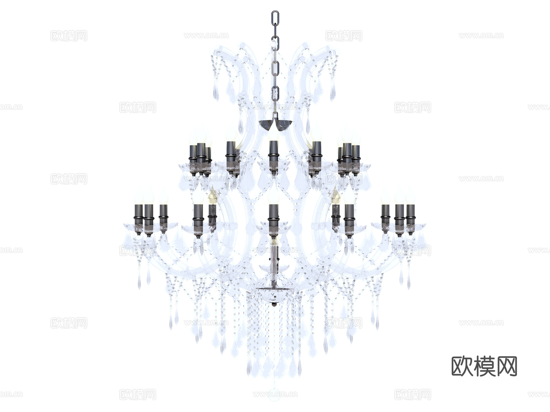 吊灯 水晶吊灯 金属吊灯 装饰灯具su模型下载（渲染图1）