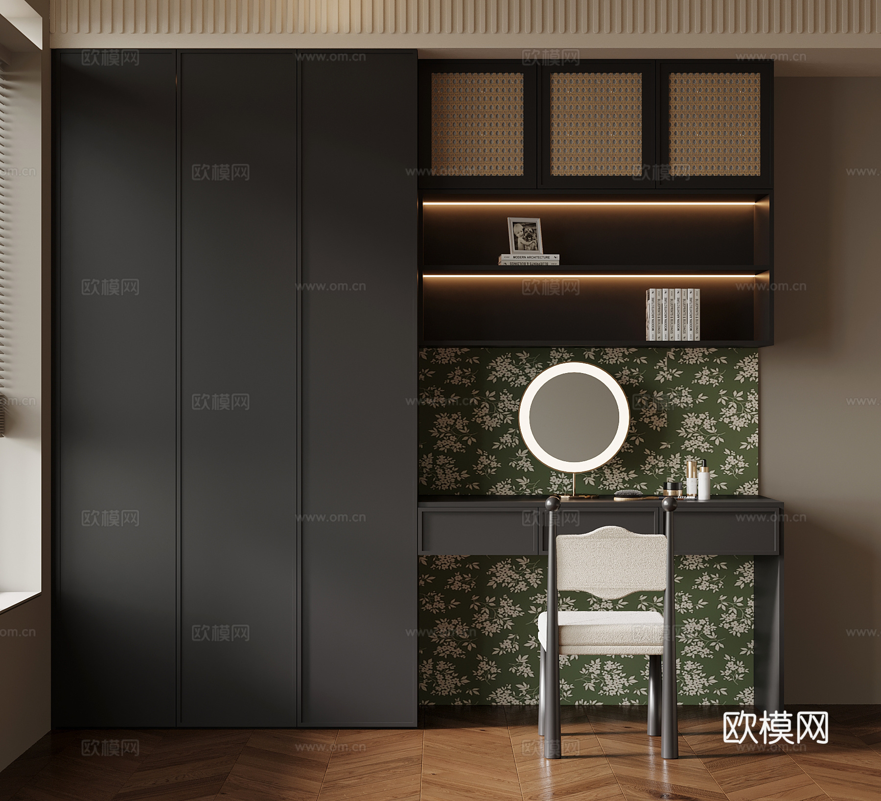 法式书柜 衣柜su模型