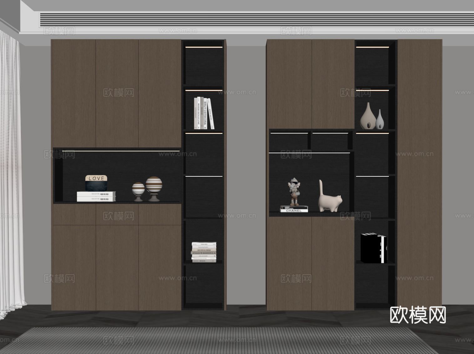 意式书柜su模型