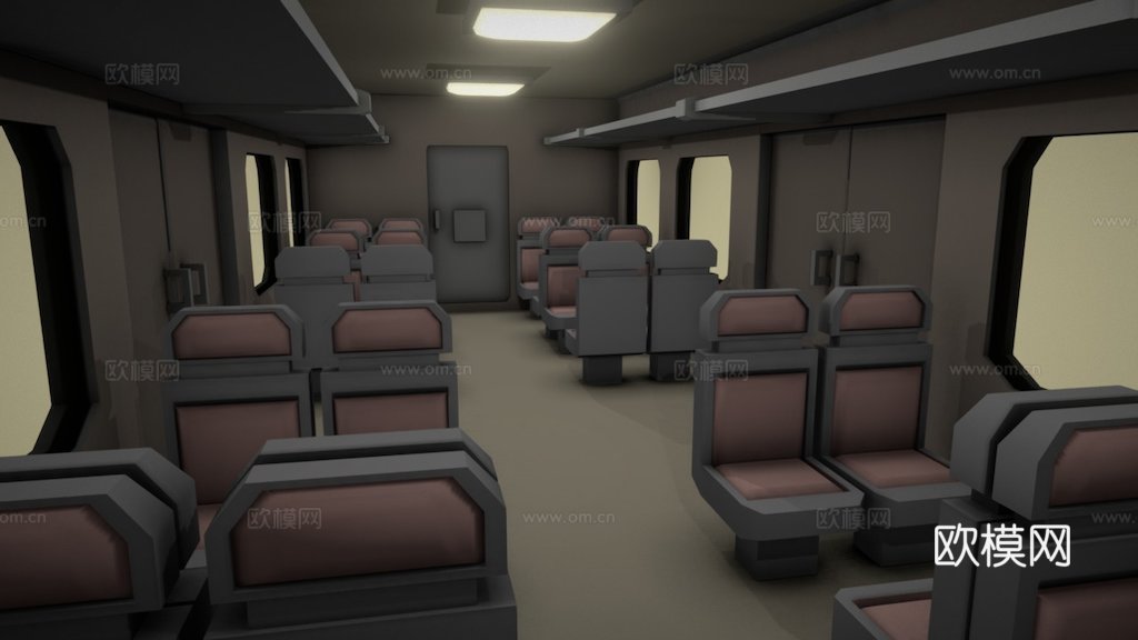 火车车厢3d模型下载（渲染图1）