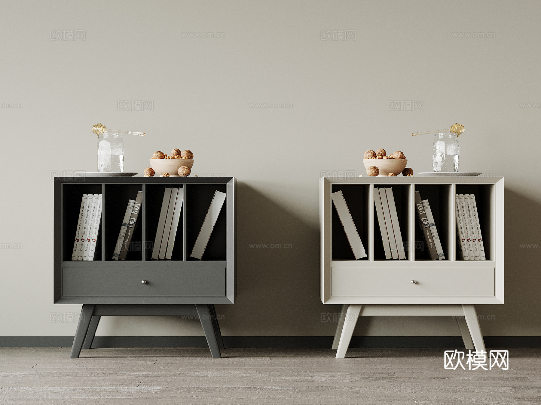 现代床头柜su模型