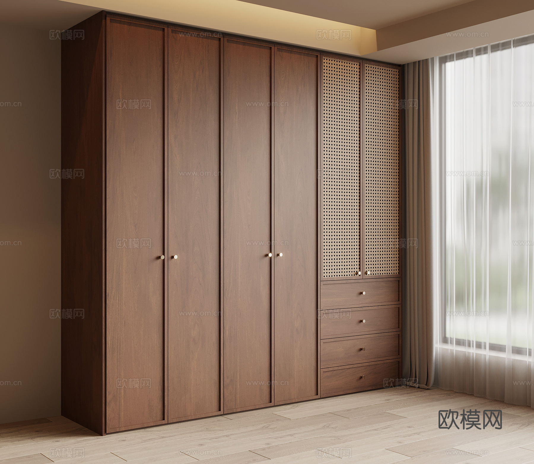 中古风衣柜su模型