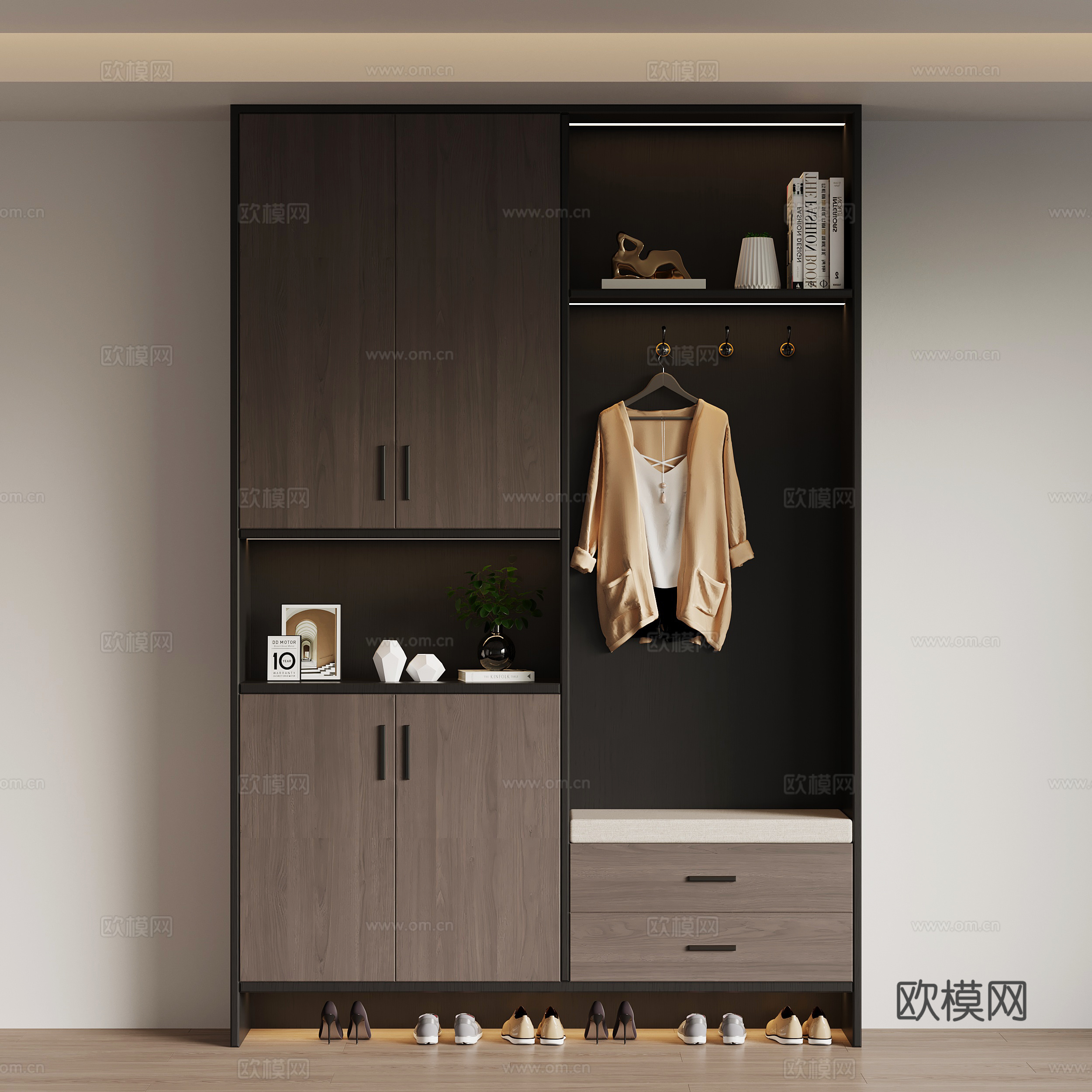 现代意式玄关柜 鞋柜su模型