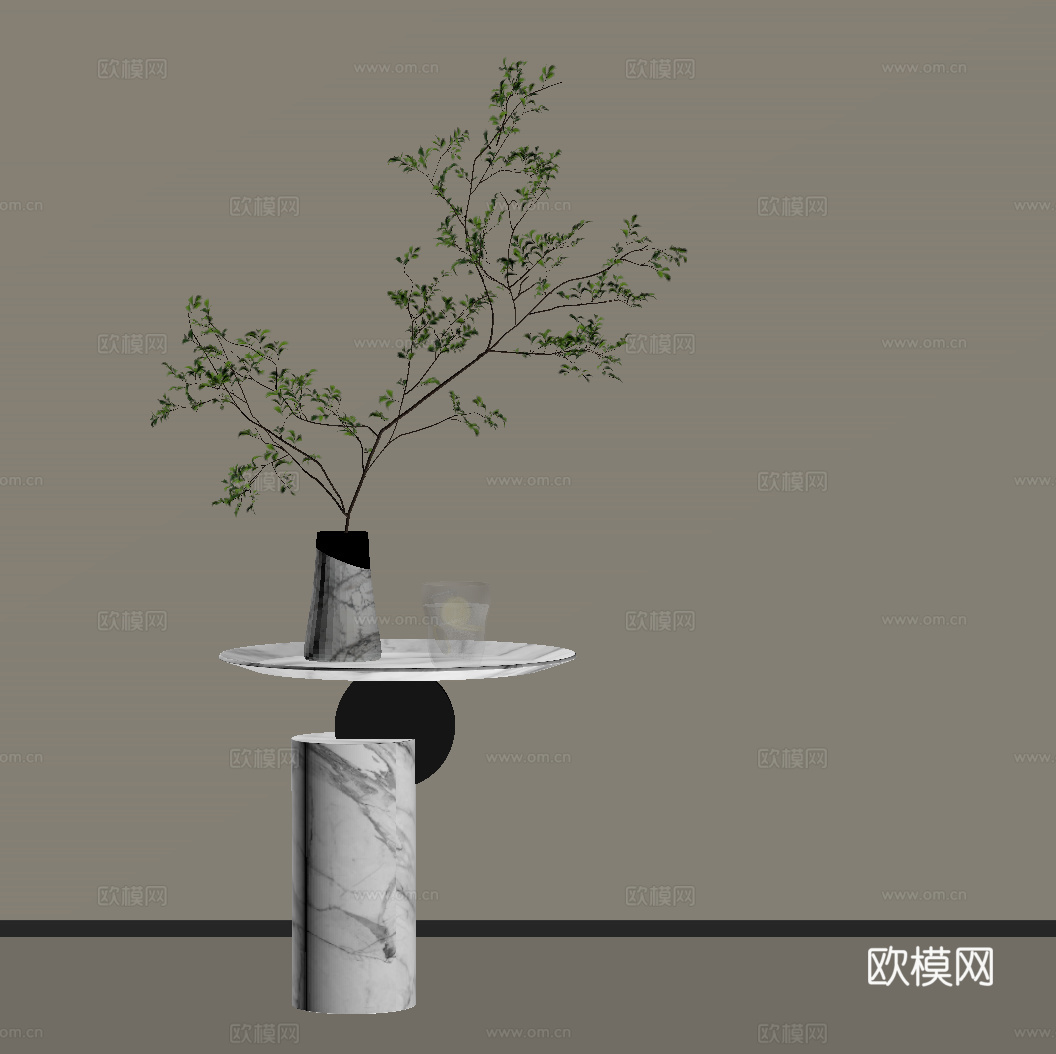 现代意式边几 圆几角几su模型