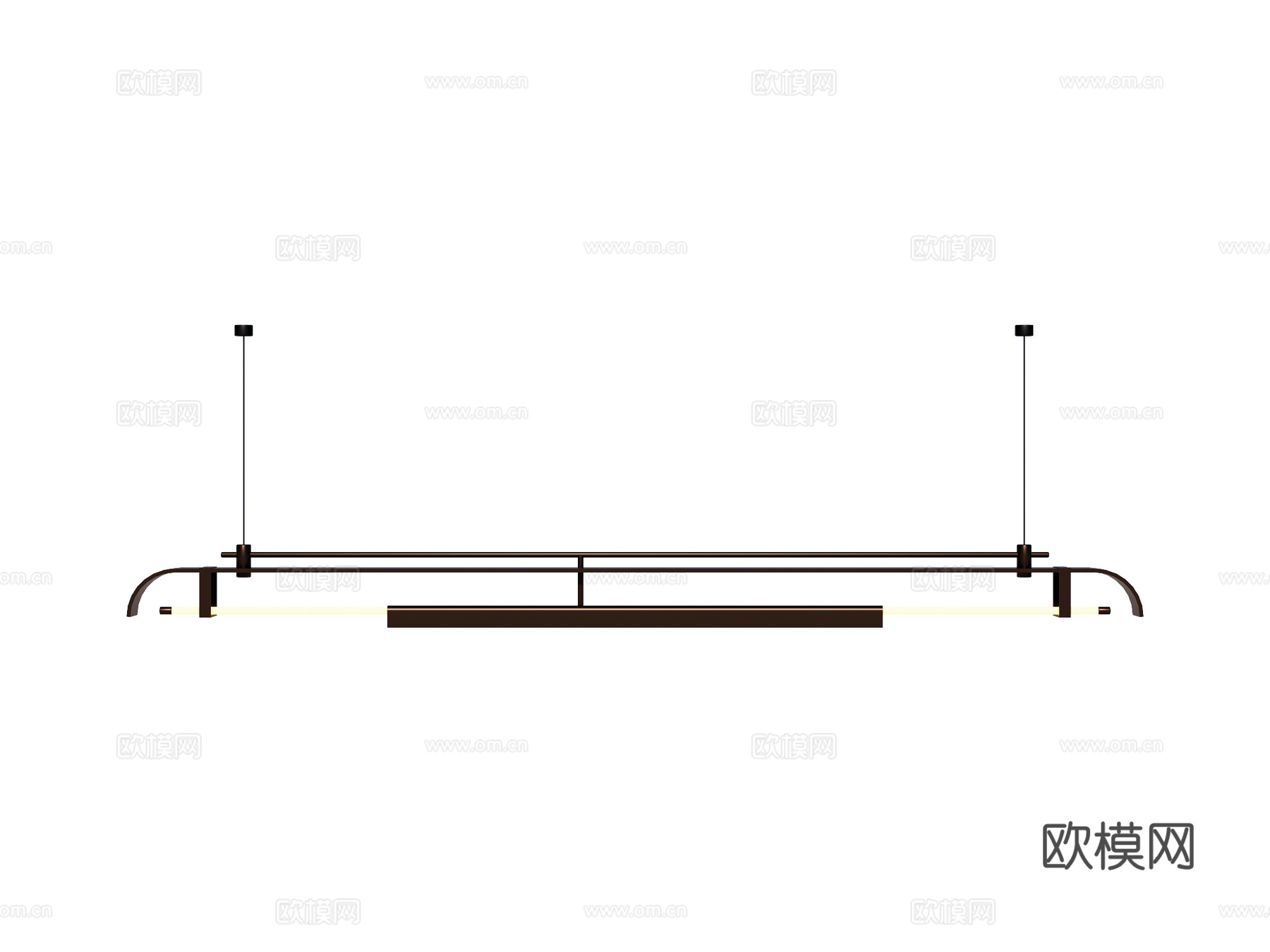 吊灯 金属吊灯 条形吊灯 装饰灯具su模型