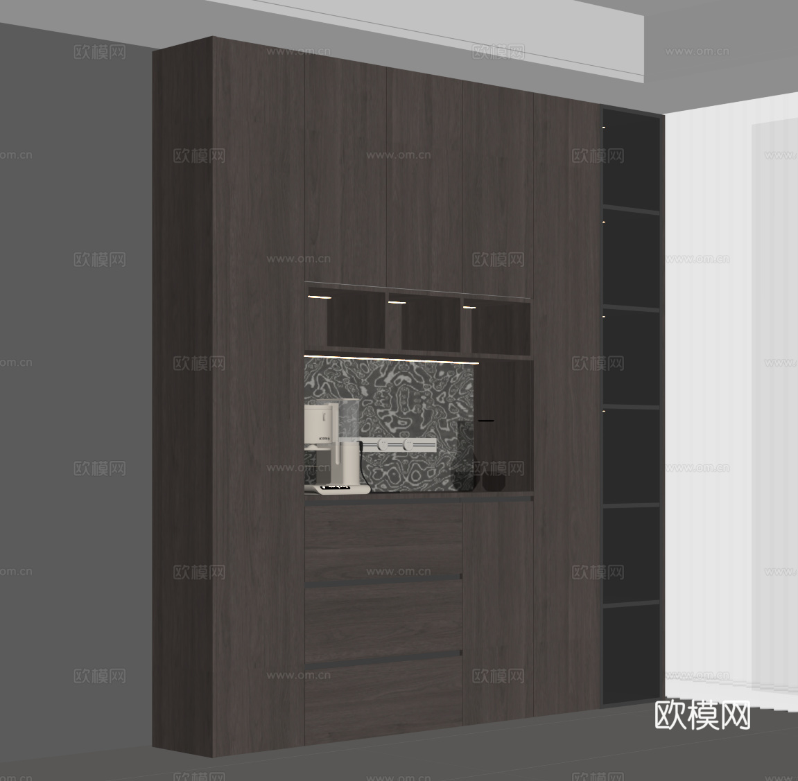 意式餐边柜su模型