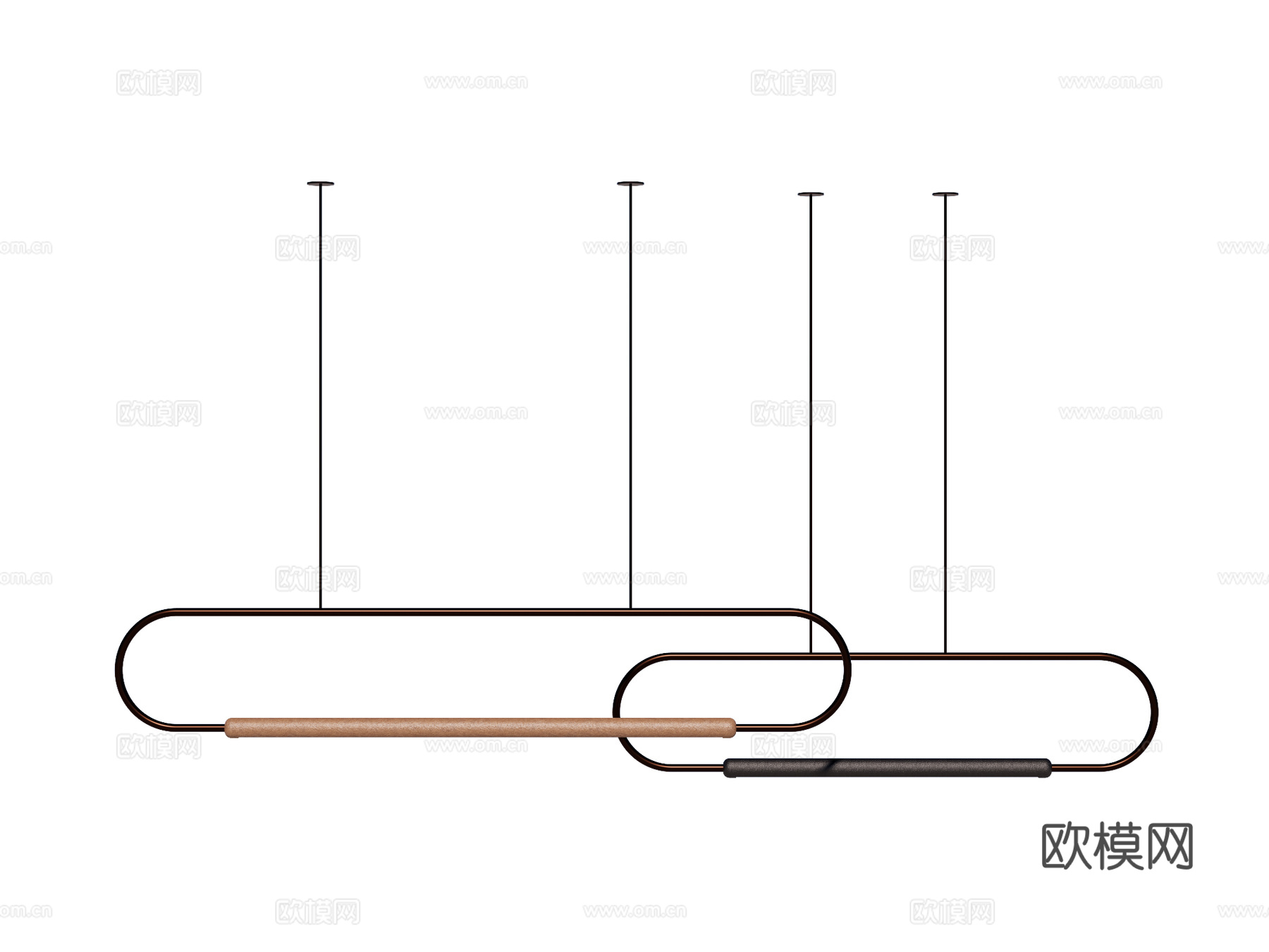 吊灯 金属吊灯 装饰灯具su模型下载（渲染图1）
