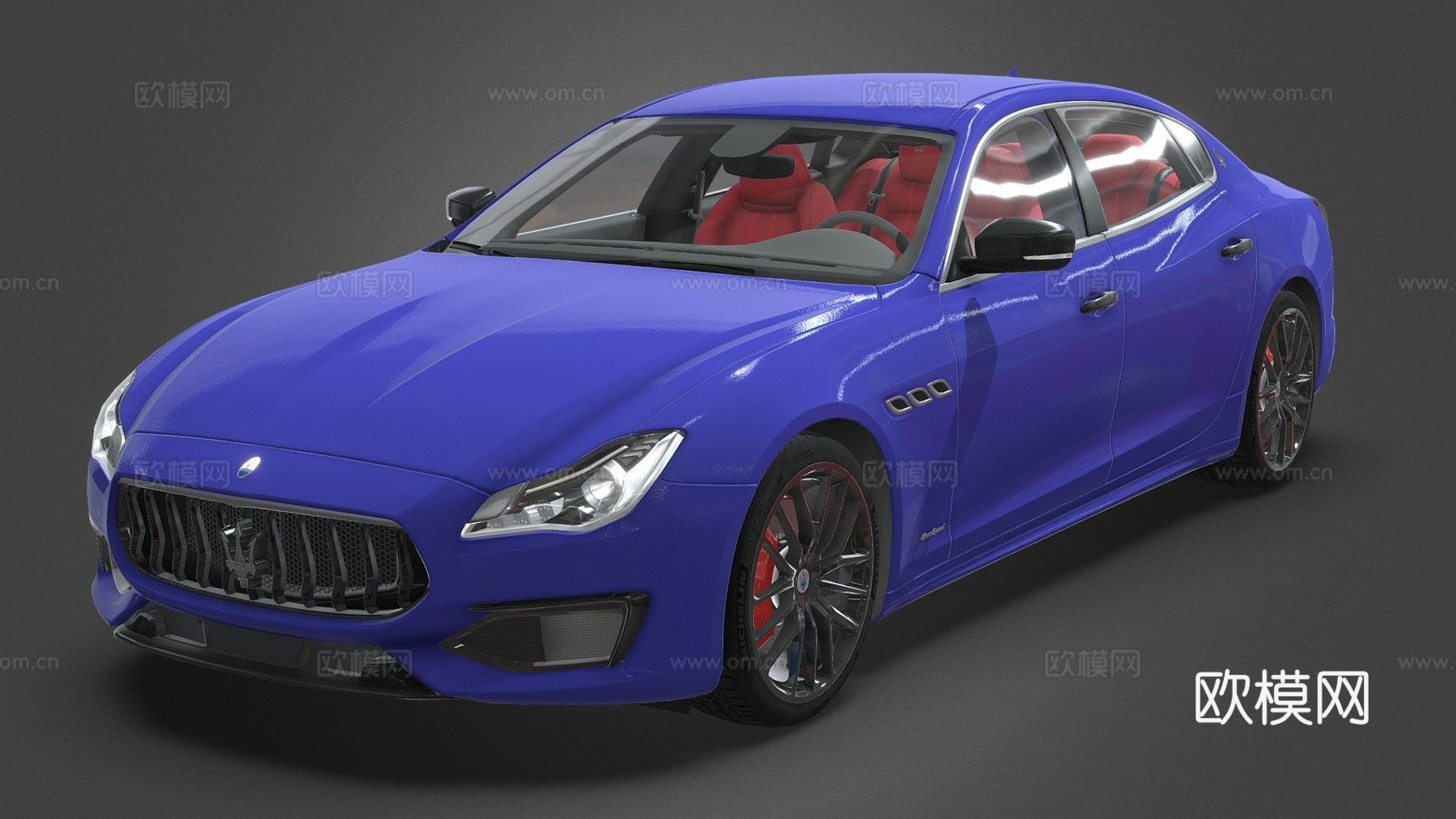 AC  玛莎拉蒂 四门轿车3d模型下载（渲染图1）