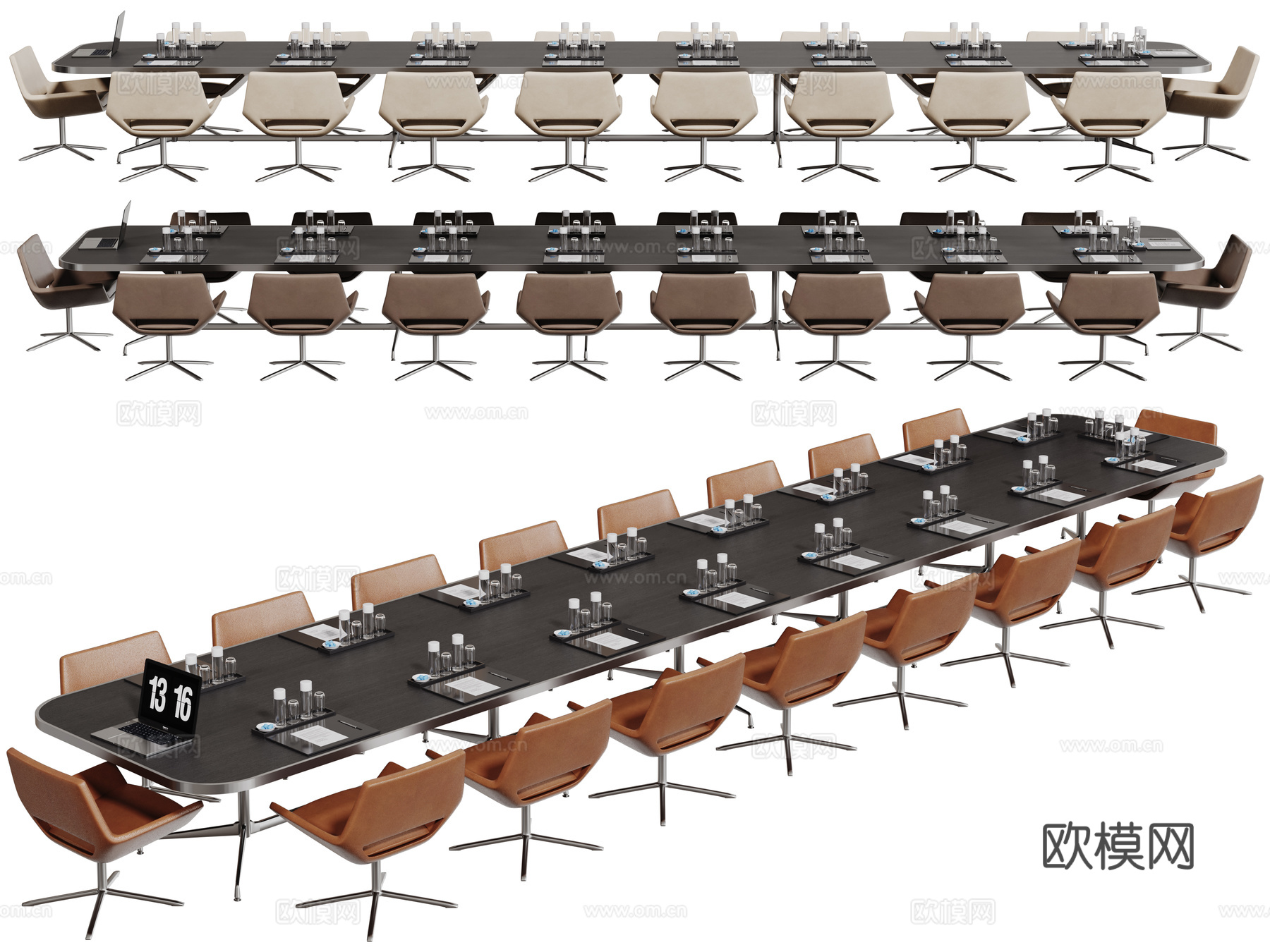 现代会议桌椅 洽谈桌椅 办公桌椅su模型