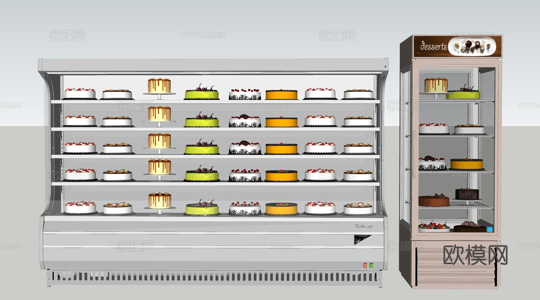 现代蛋糕冰柜 蛋糕冷藏柜 蛋糕冰箱su模型