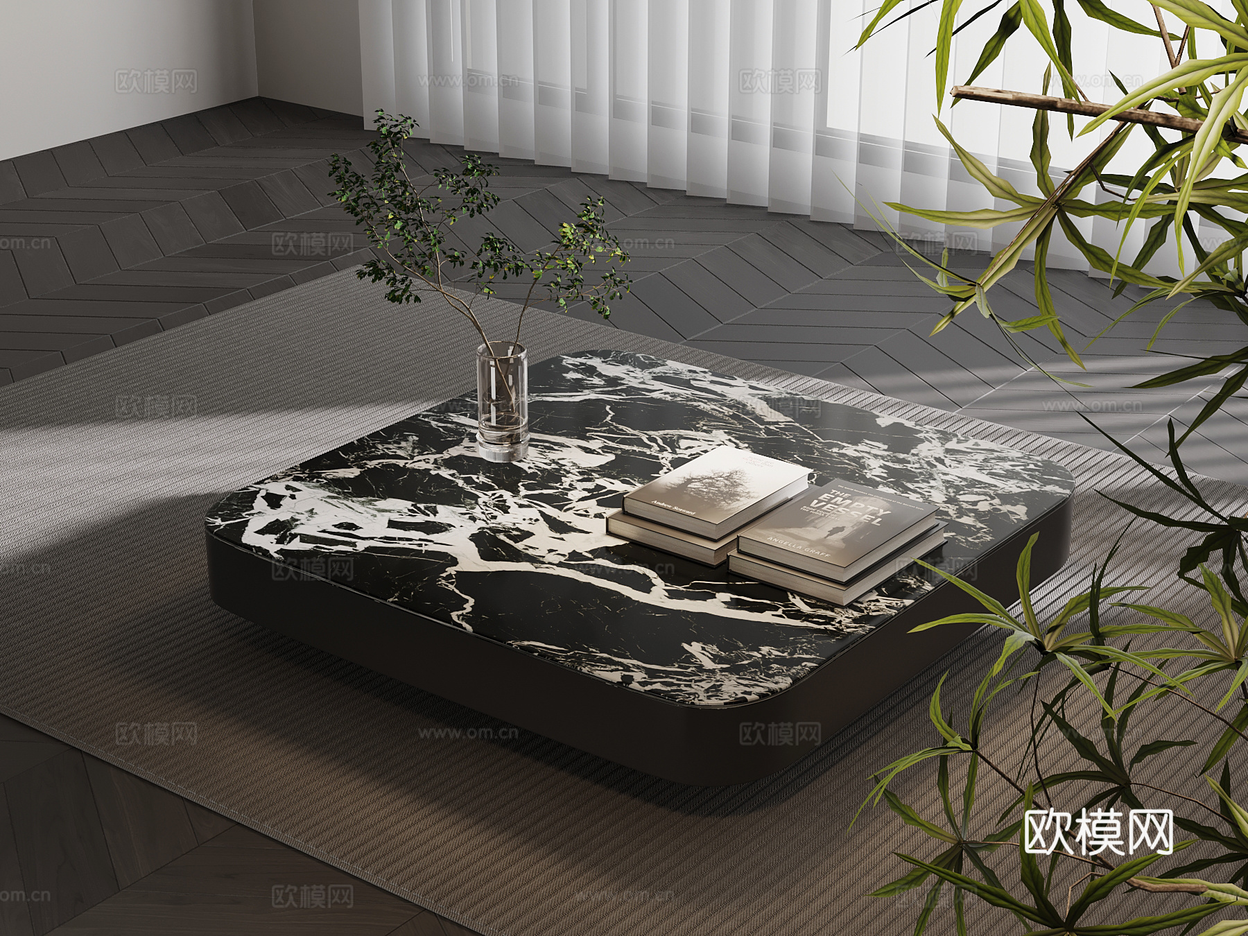 现代意式茶几 意式极简茶几su模型