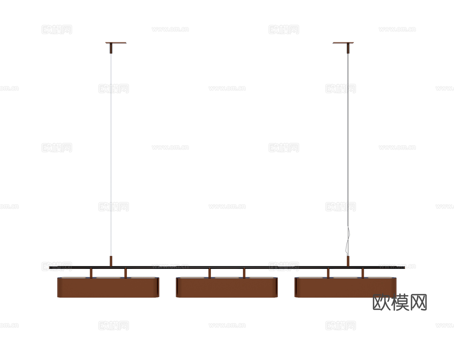 吊灯 金属吊灯 条形吊灯 装饰灯具su模型