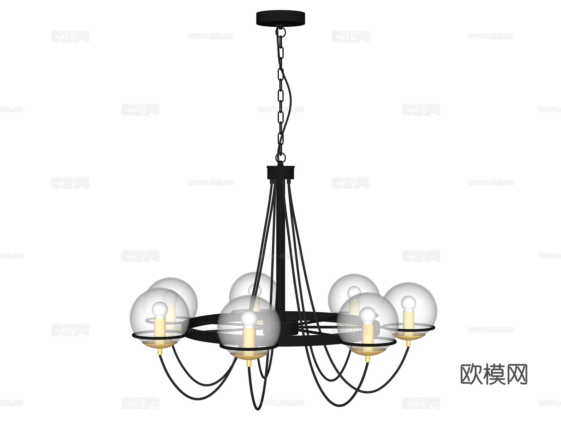 吊灯 金属吊灯 玻璃吊灯 装饰灯具su模型