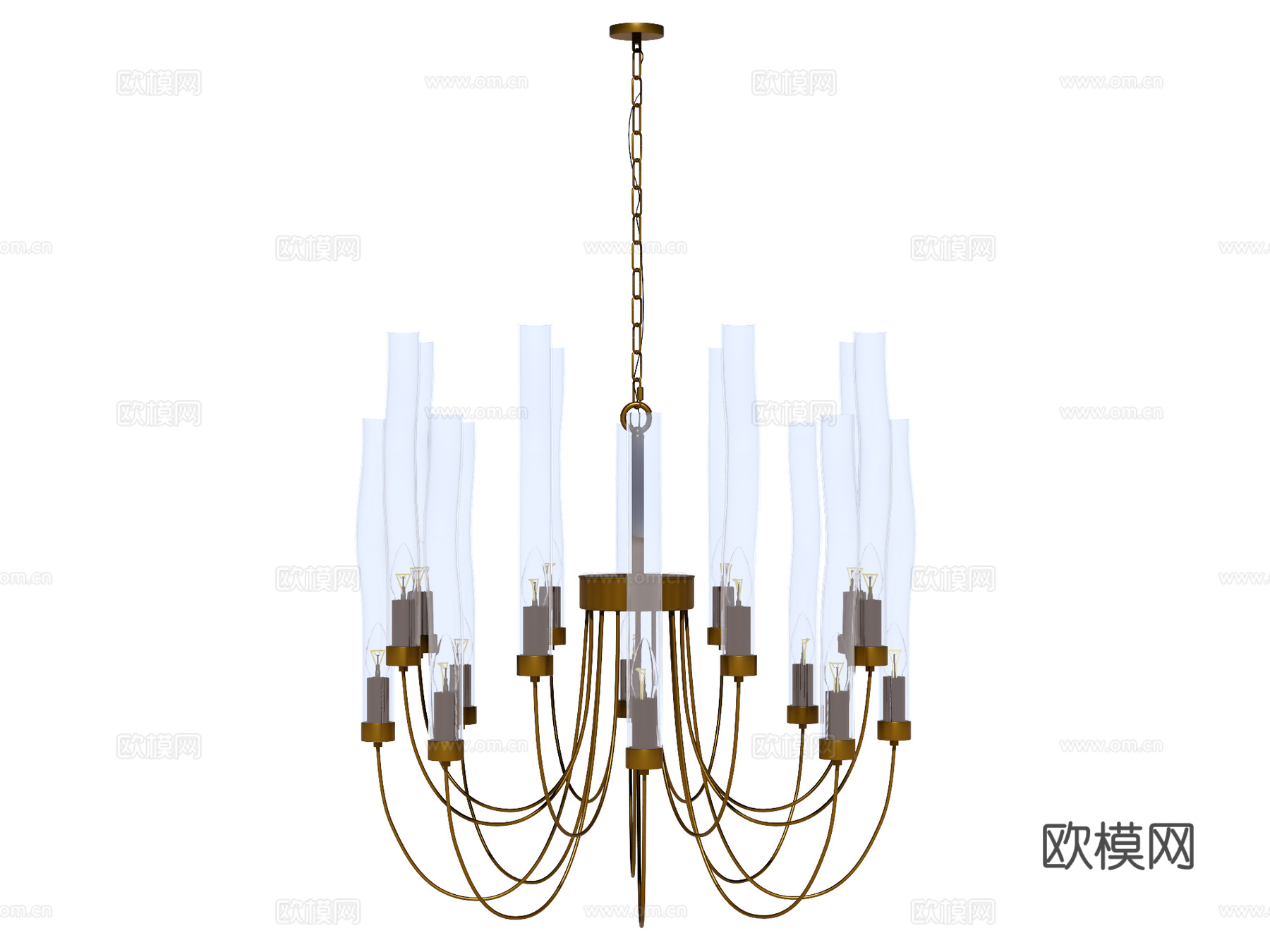 吊灯 水晶吊灯 金属吊灯 装饰灯具su模型下载（渲染图1）