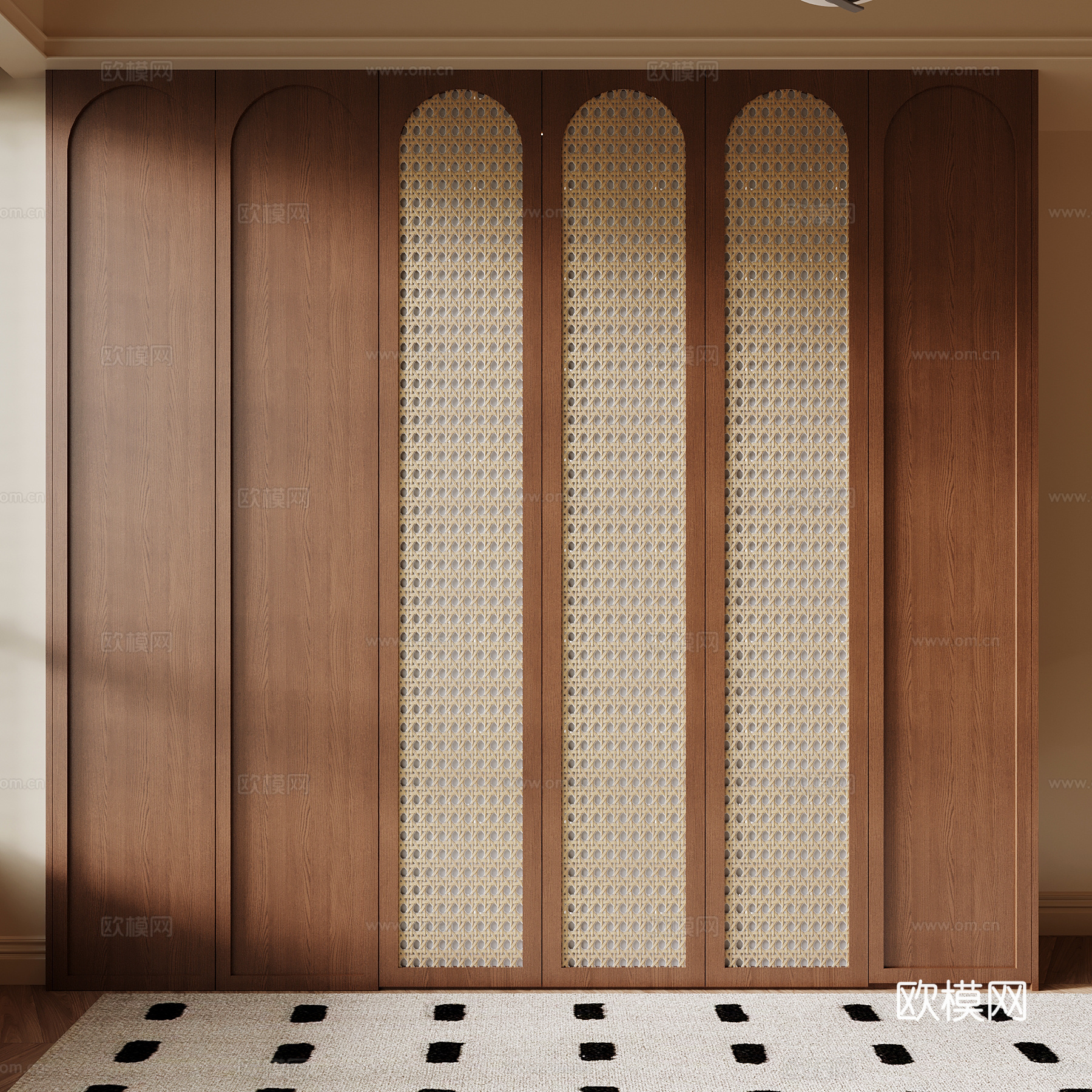 中古风书柜su模型