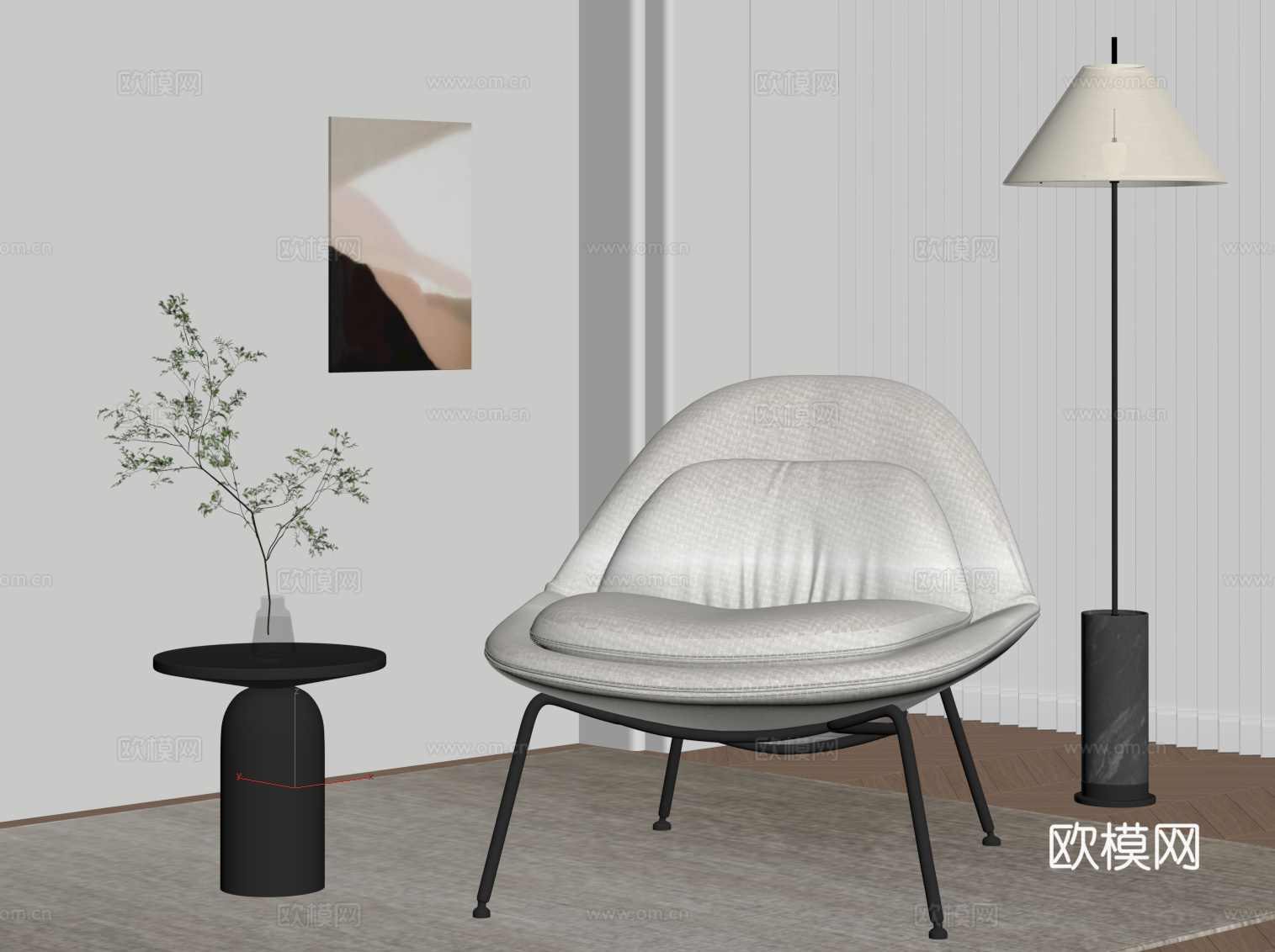 现代休闲椅 沙发椅su模型