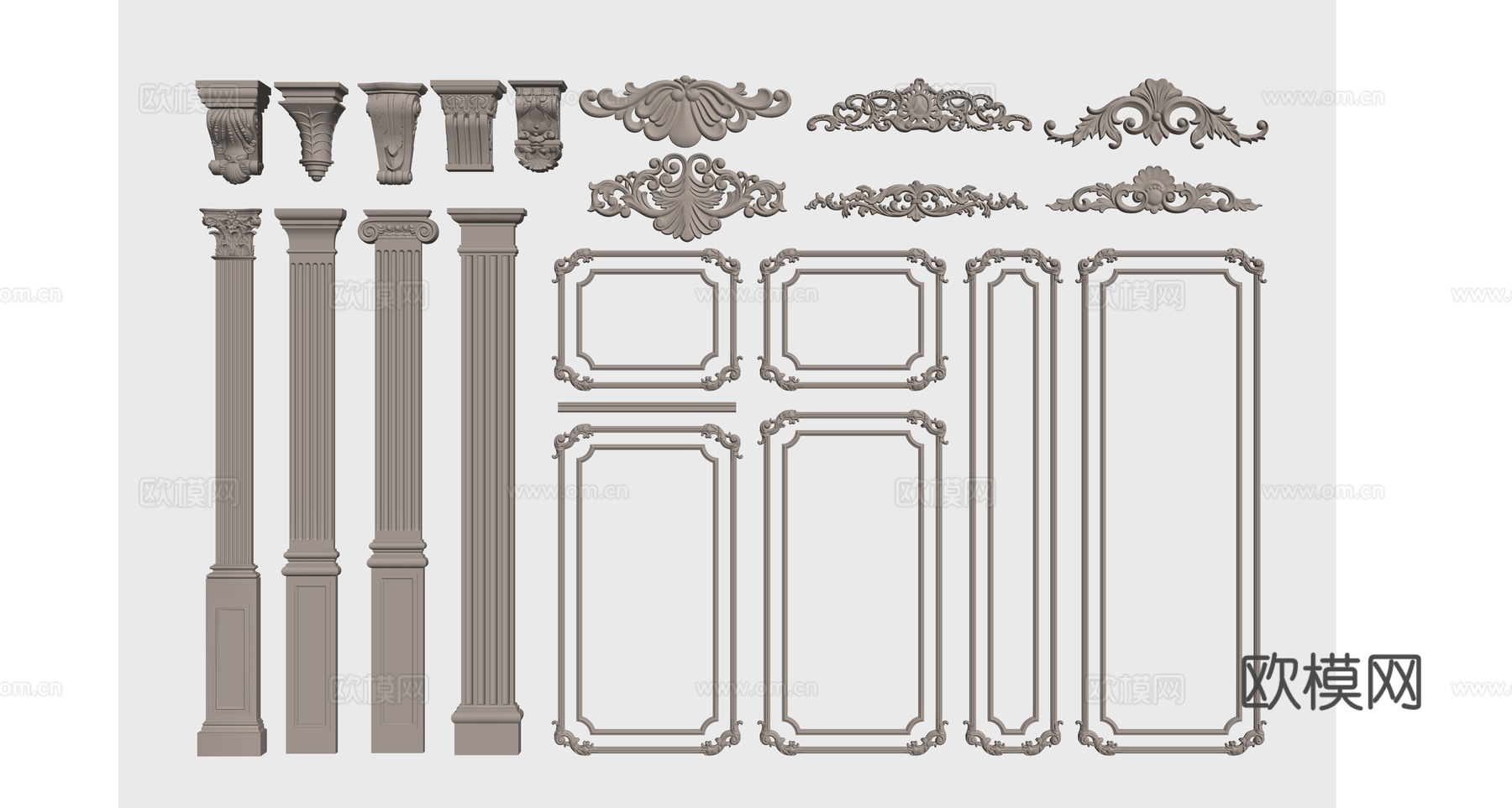 欧式构件su模型