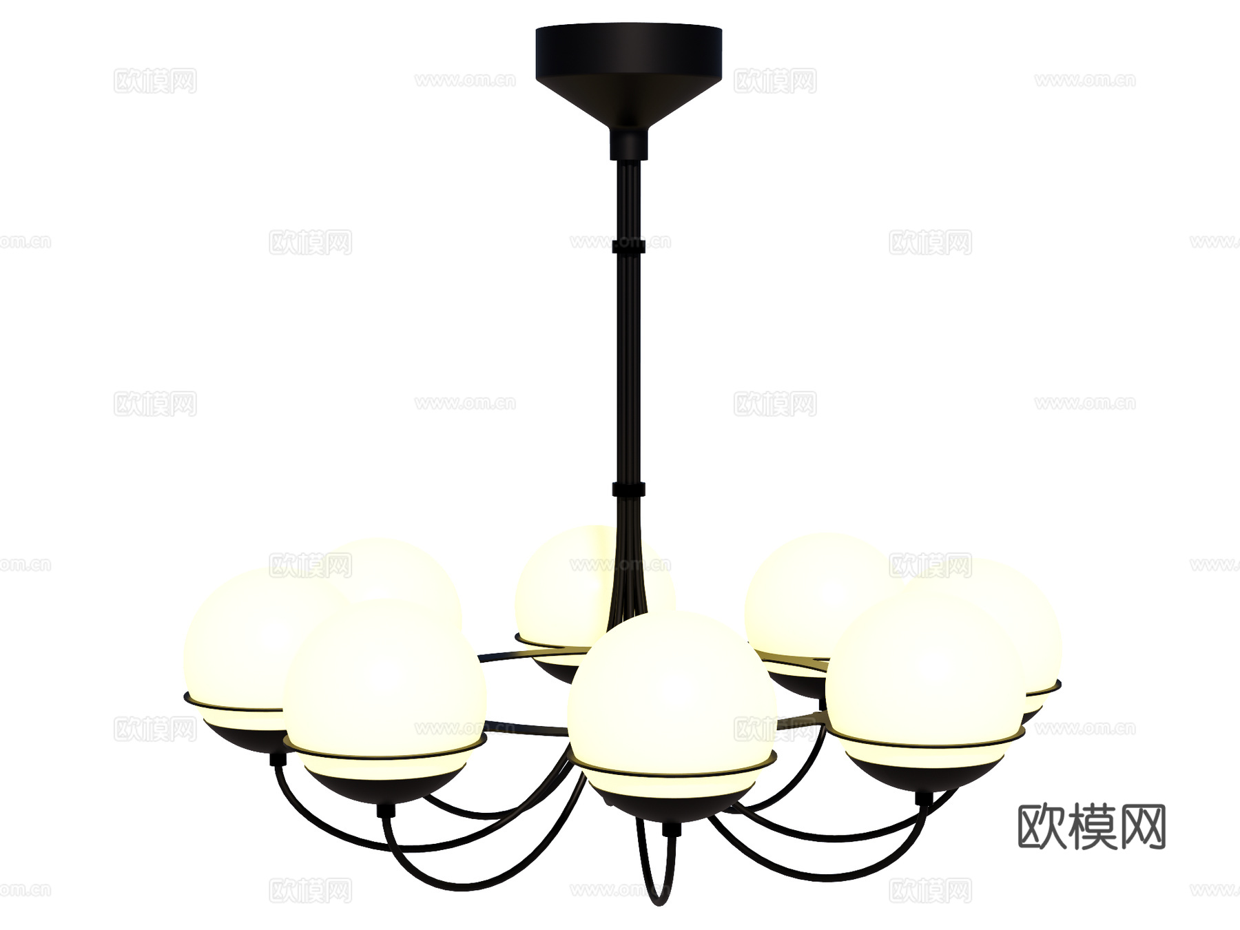 吊灯 金属吊灯 装饰灯具su模型下载（渲染图1）