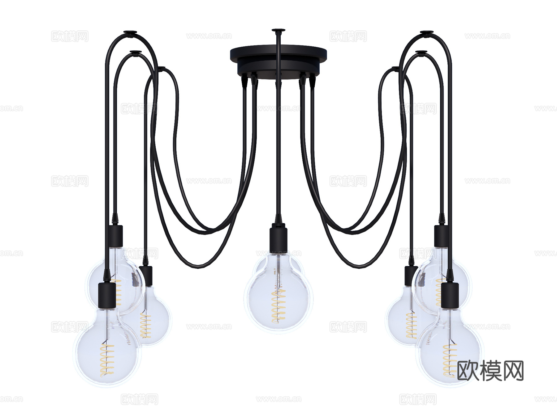 吊灯 金属吊灯 玻璃吊灯 装饰灯具su模型