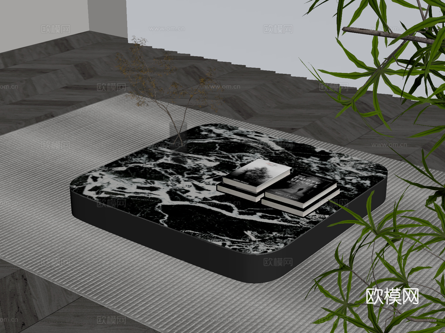 现代意式茶几 意式极简茶几su模型