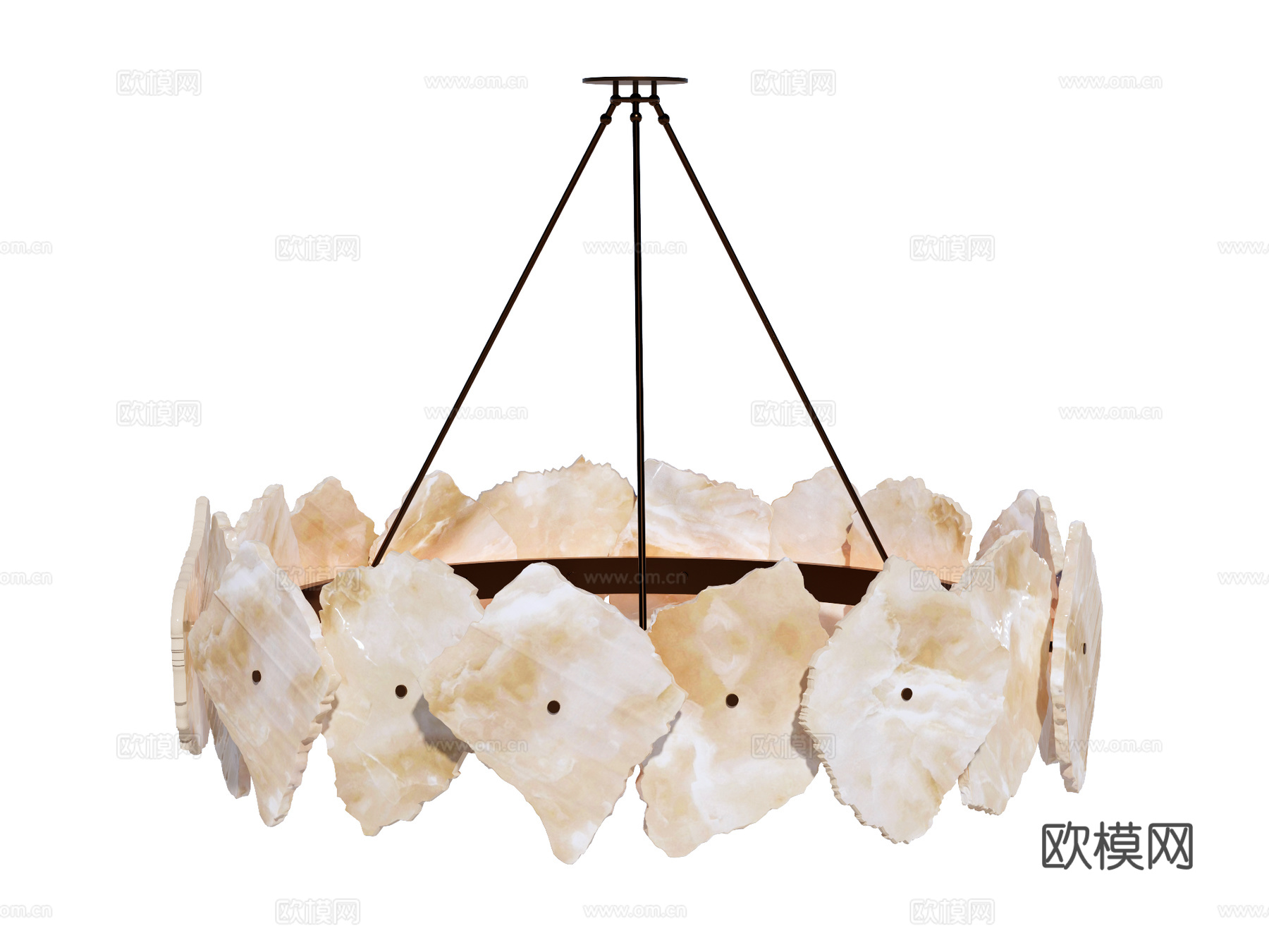 吊灯 金属吊灯 装饰灯具su模型下载（渲染图1）