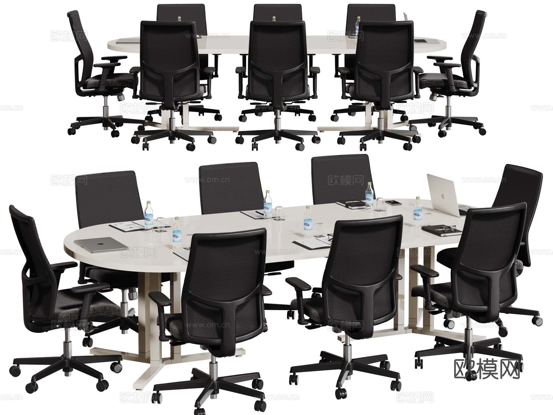 现代会议桌椅 洽谈桌椅 办公桌椅su模型