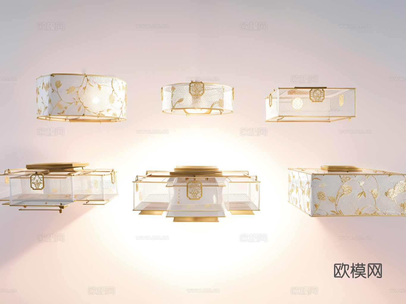 中式吊灯su模型